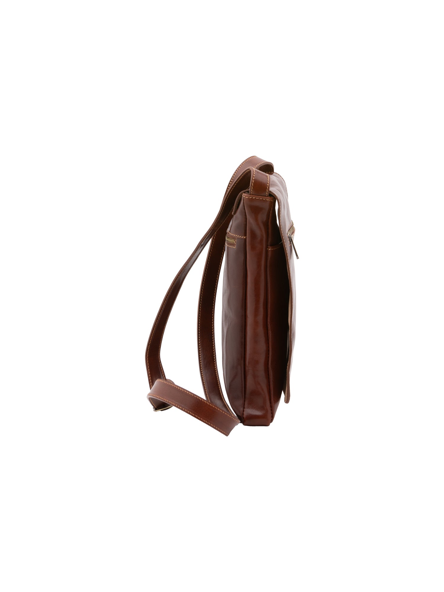 Crossbody bag I Fratelli Men Genuine leather -Nero Marrone