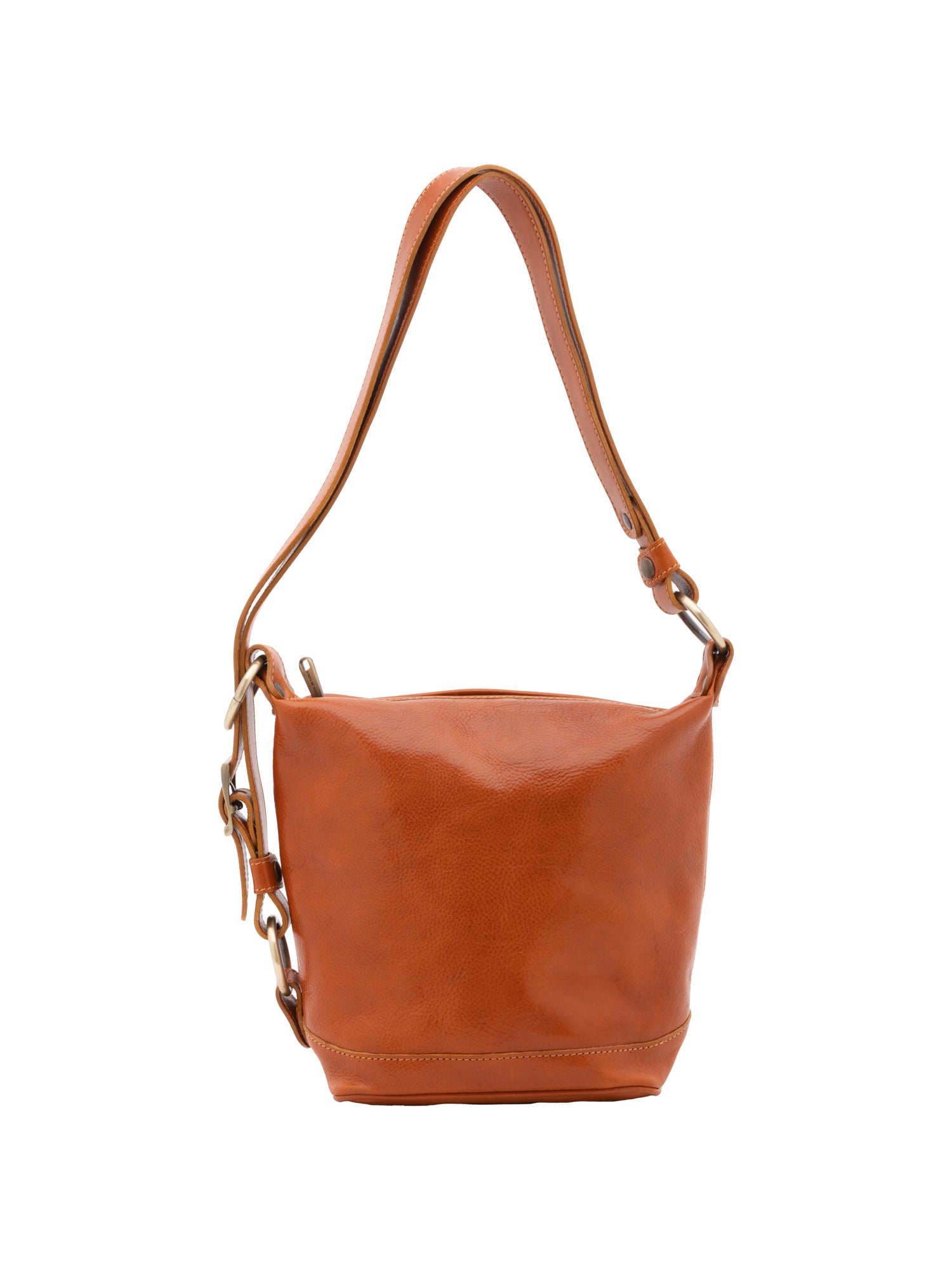 Bucket bag I Fratelli Women Genuine leather -Nero Cognac