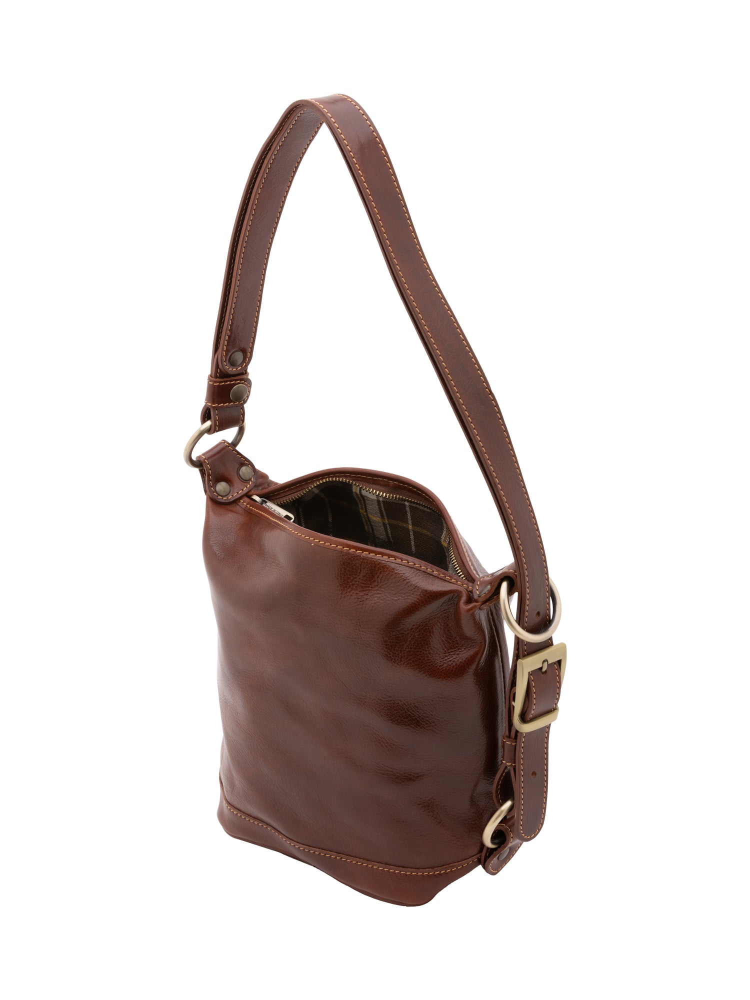 Bucket bag I Fratelli Women Genuine leather -Nero Marrone