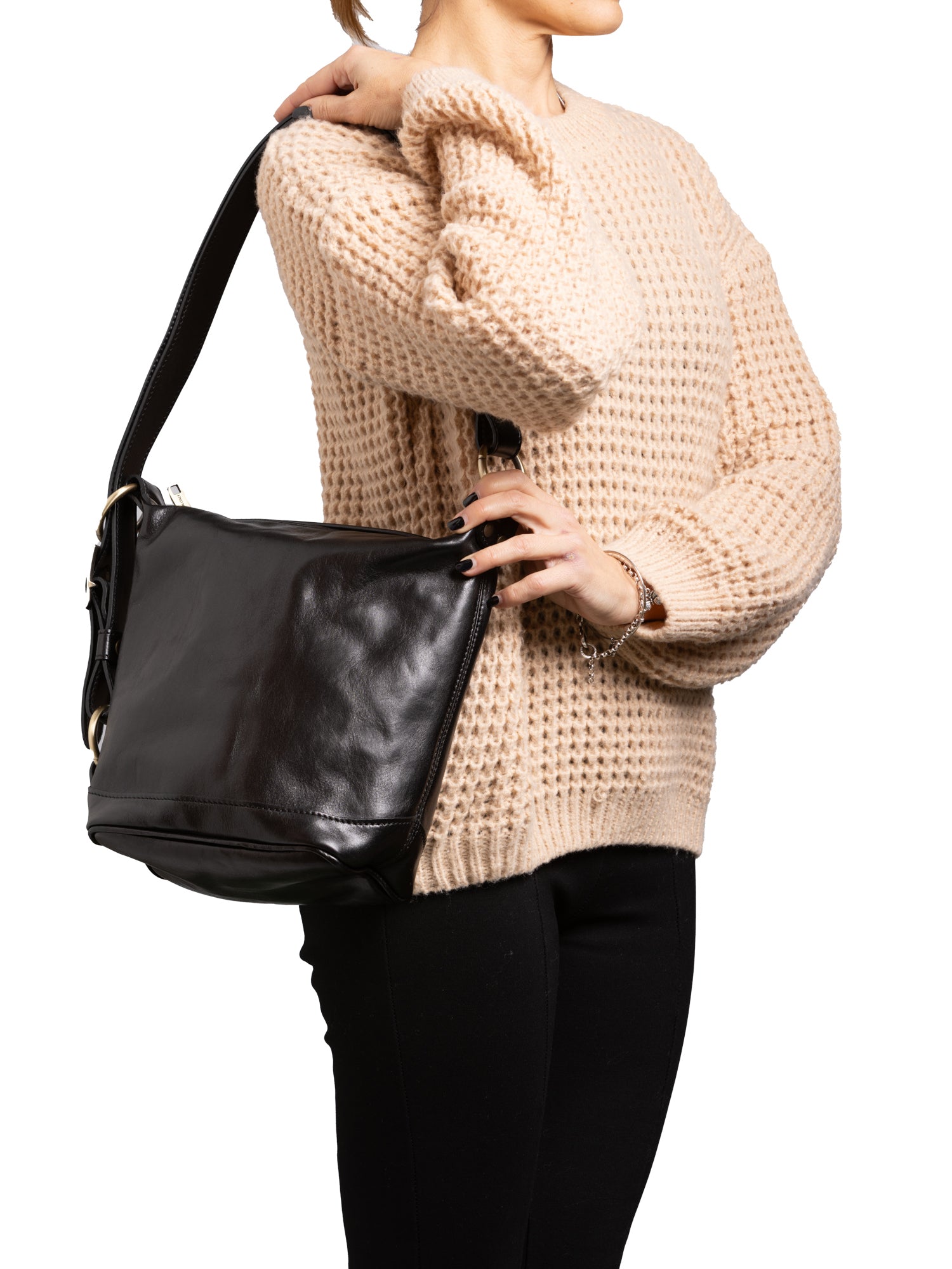 Bucket bag I Fratelli Women Genuine leather -Nero Nero