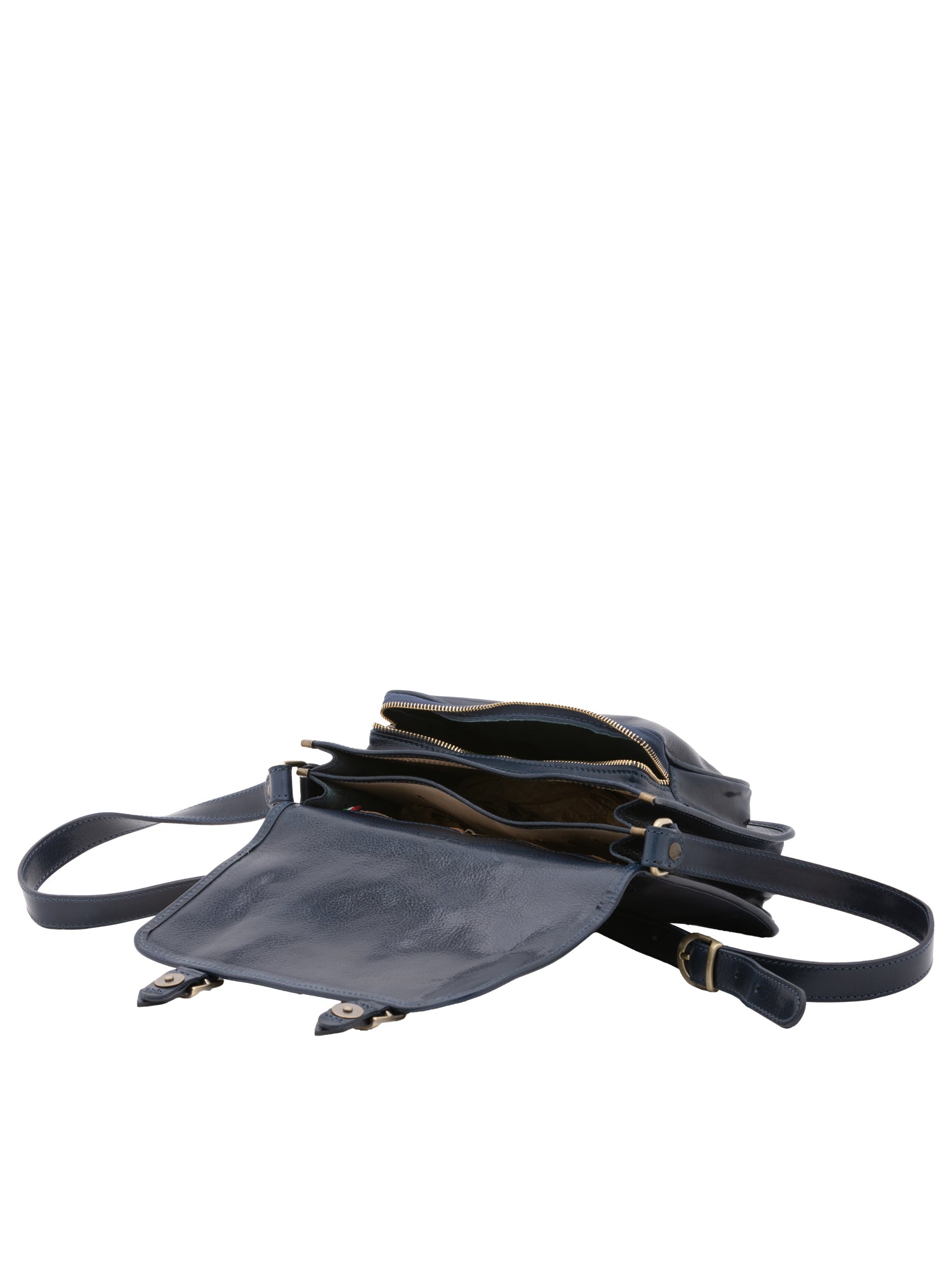 Crossbody bag I Fratelli Women Genuine leather -Blu Blu