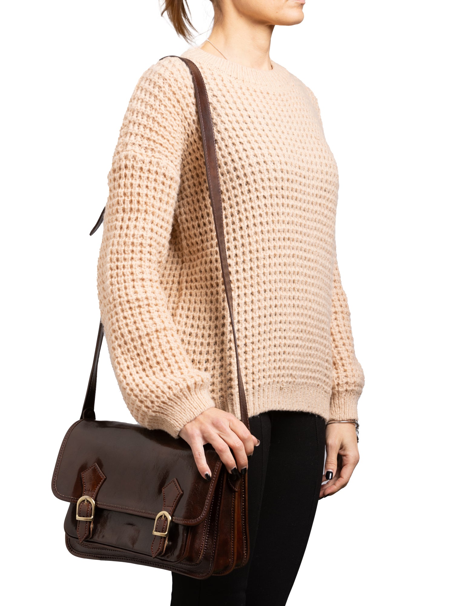 Crossbody bag I Fratelli Women Genuine leather -Blu Testa di moro