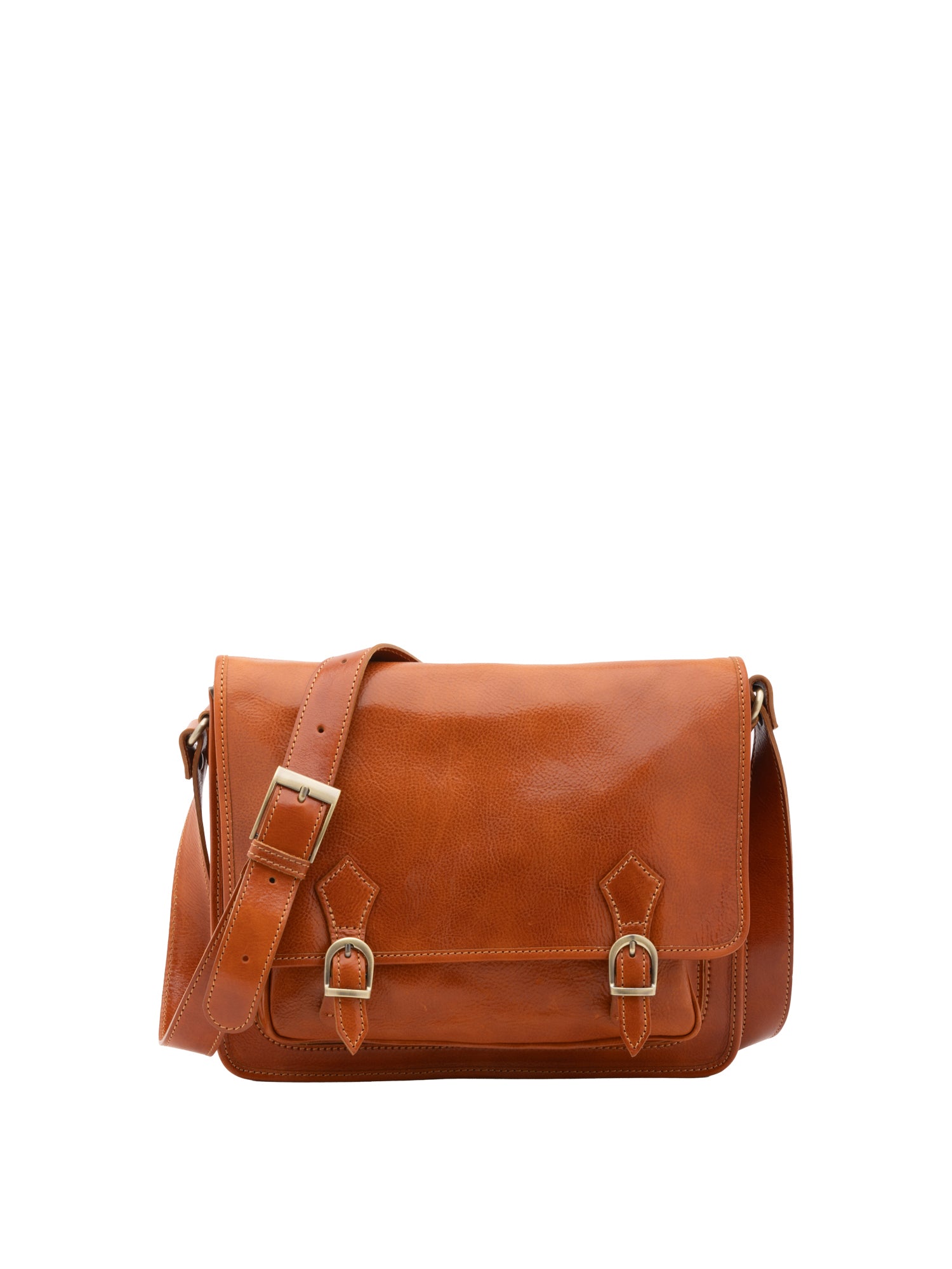 Crossbody bag I Fratelli Women Genuine leather -Tmoro Cognac