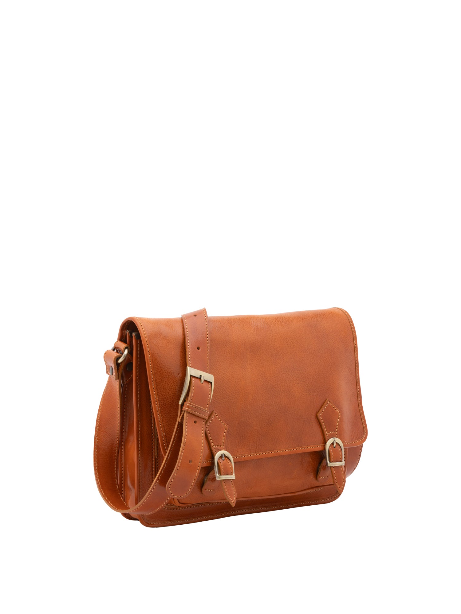 Crossbody bag I Fratelli Women Genuine leather -Tmoro Cognac