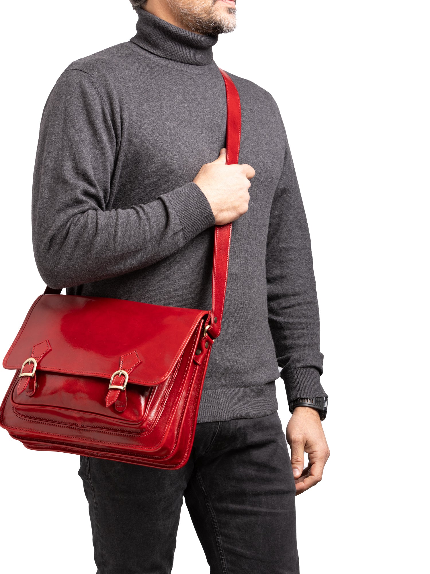 Crossbody bag I Fratelli Women Genuine leather -Tmoro Rosso