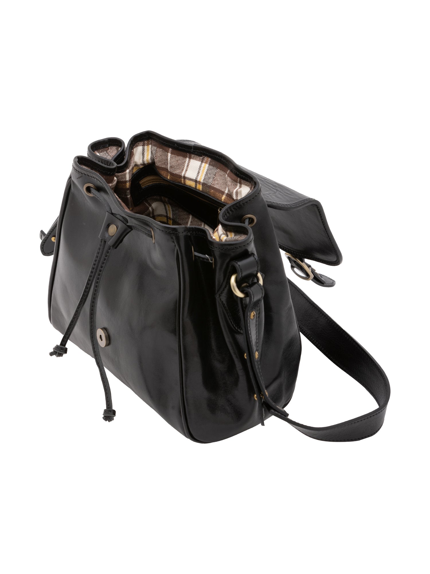 Bucket bag I Fratelli Women Genuine leather -Senape Nero