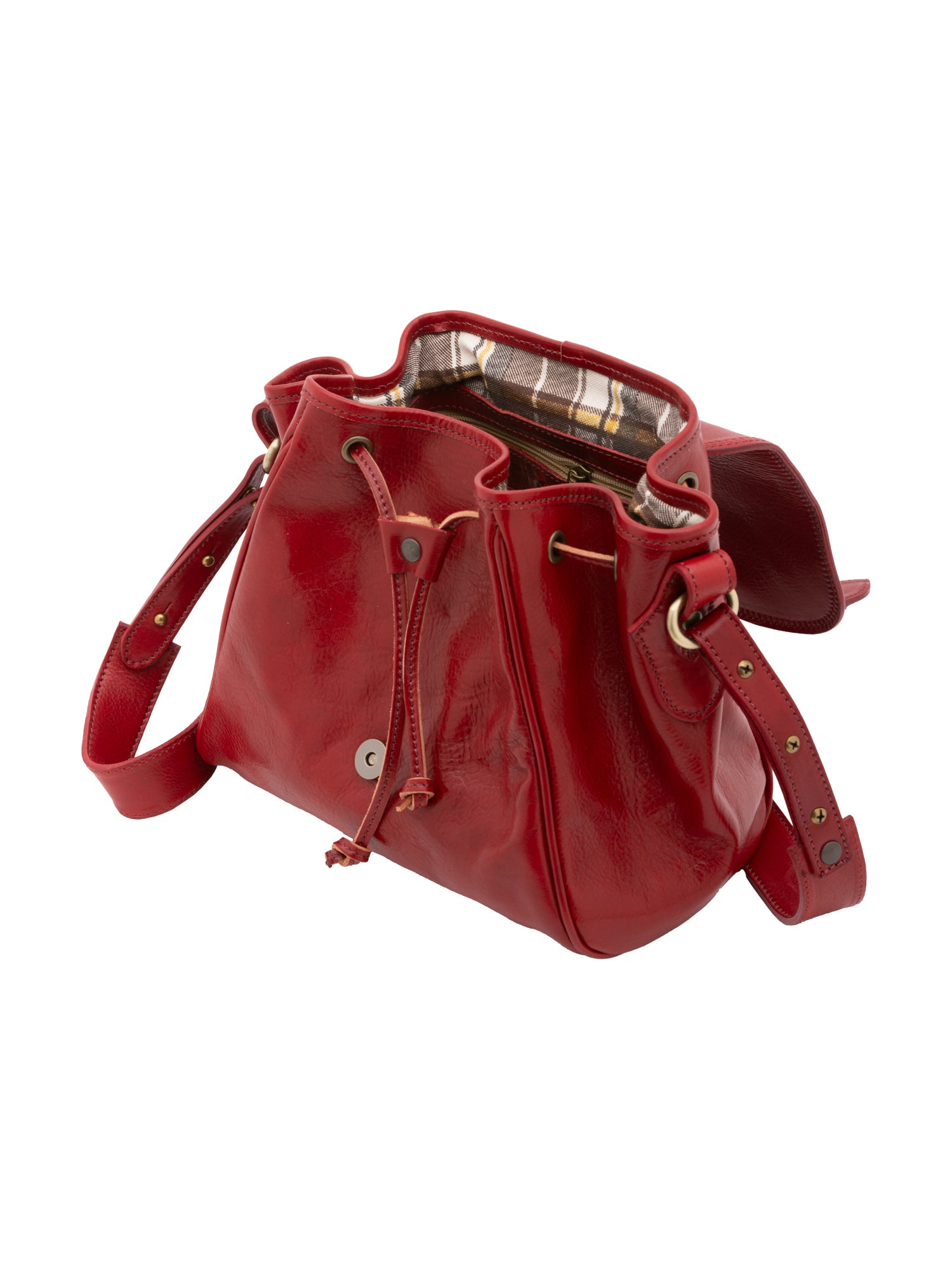 Bucket bag I Fratelli Women Genuine leather -Senape Rosso