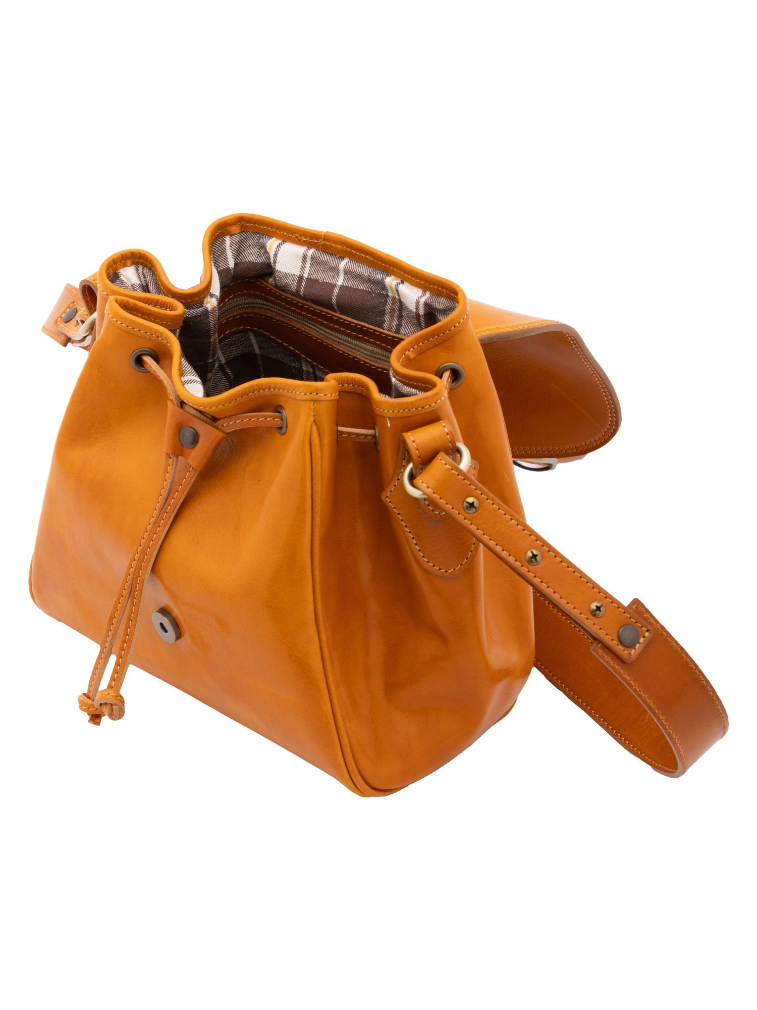 Bucket bag I Fratelli Women Genuine leather -Senape Senape