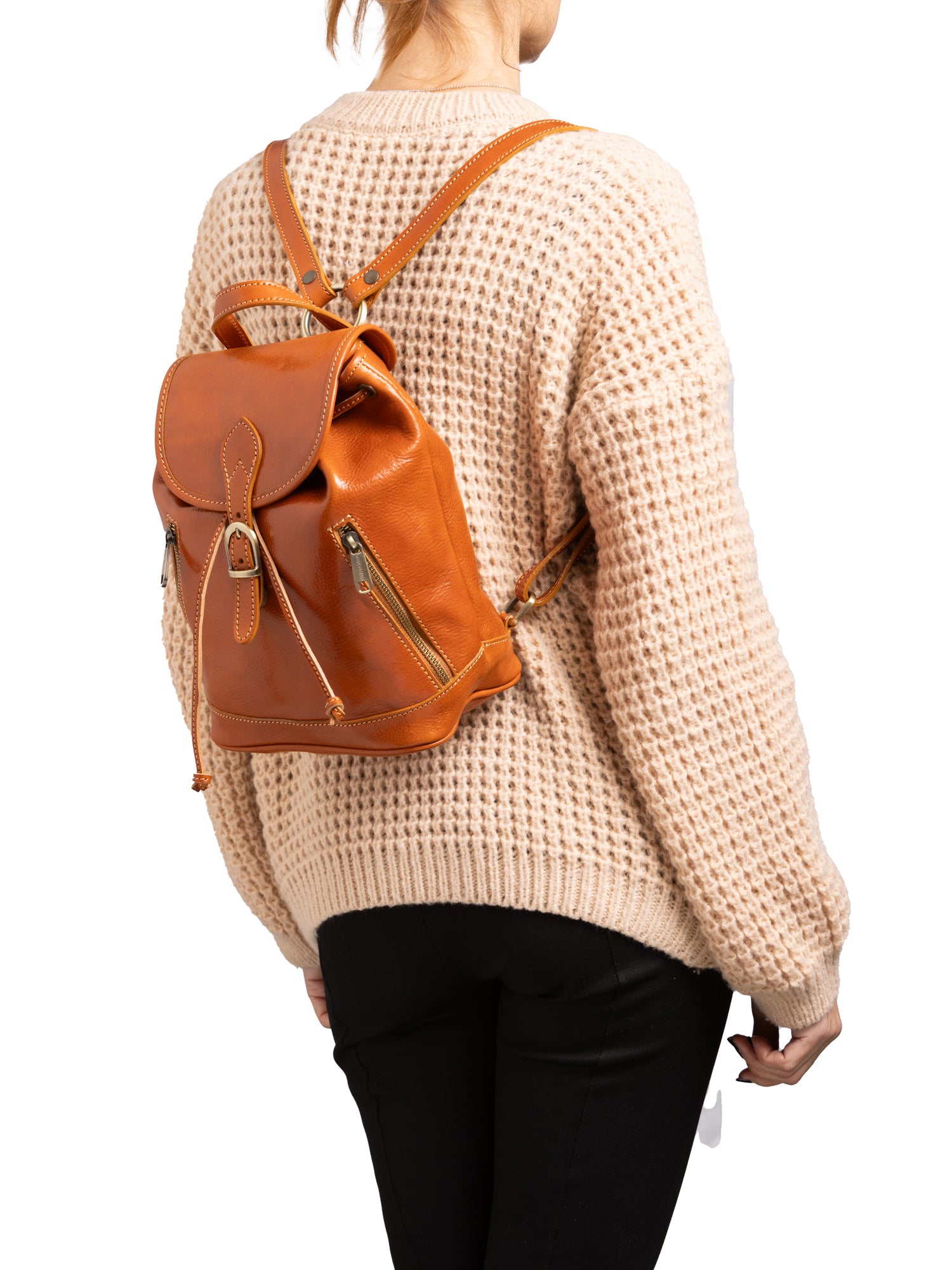 Shoulder Bag I Fratelli Women Genuine leather -Verde Cognac