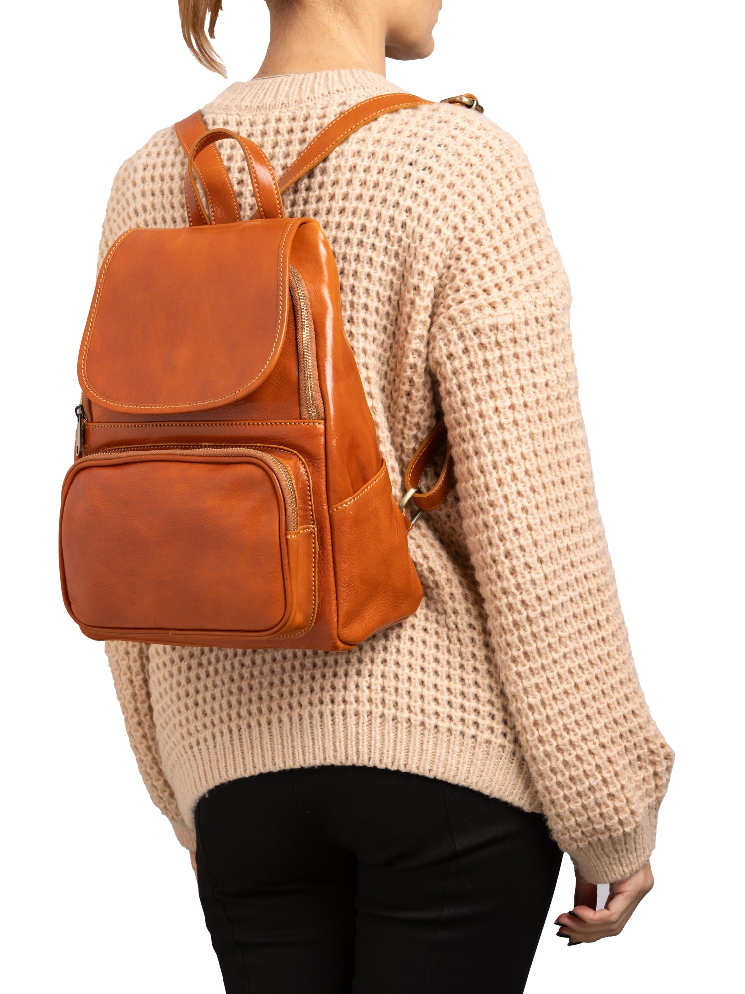 Shoulder Bag I Fratelli Women Genuine leather -Verde Cognac