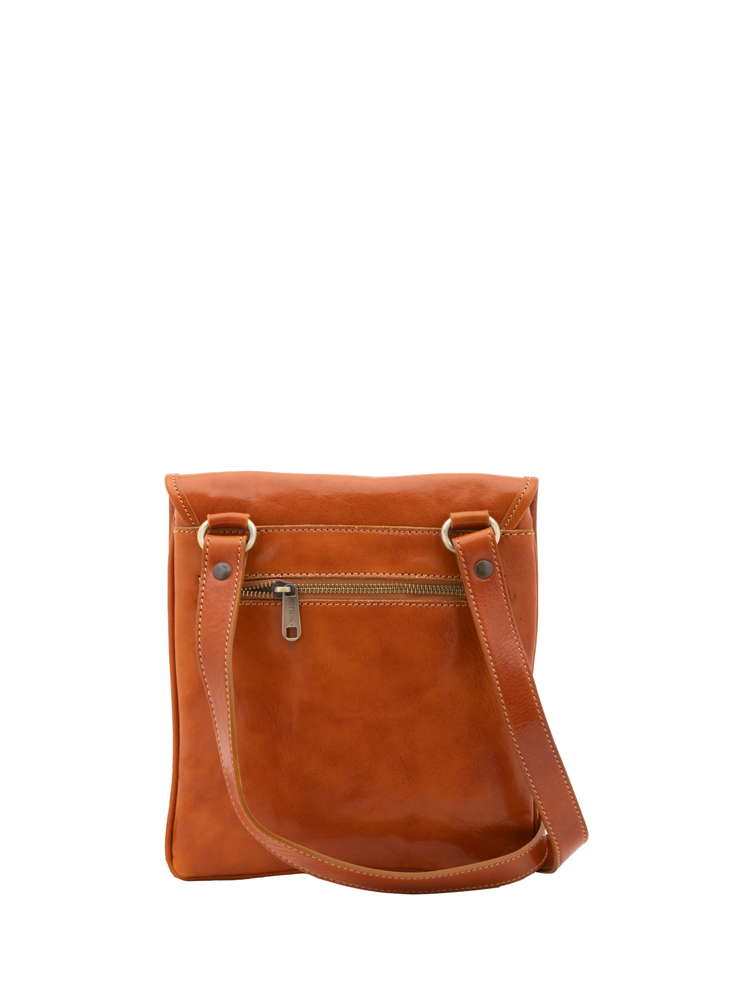 Crossbody bag I Fratelli Men Genuine leather -Nero Cognac