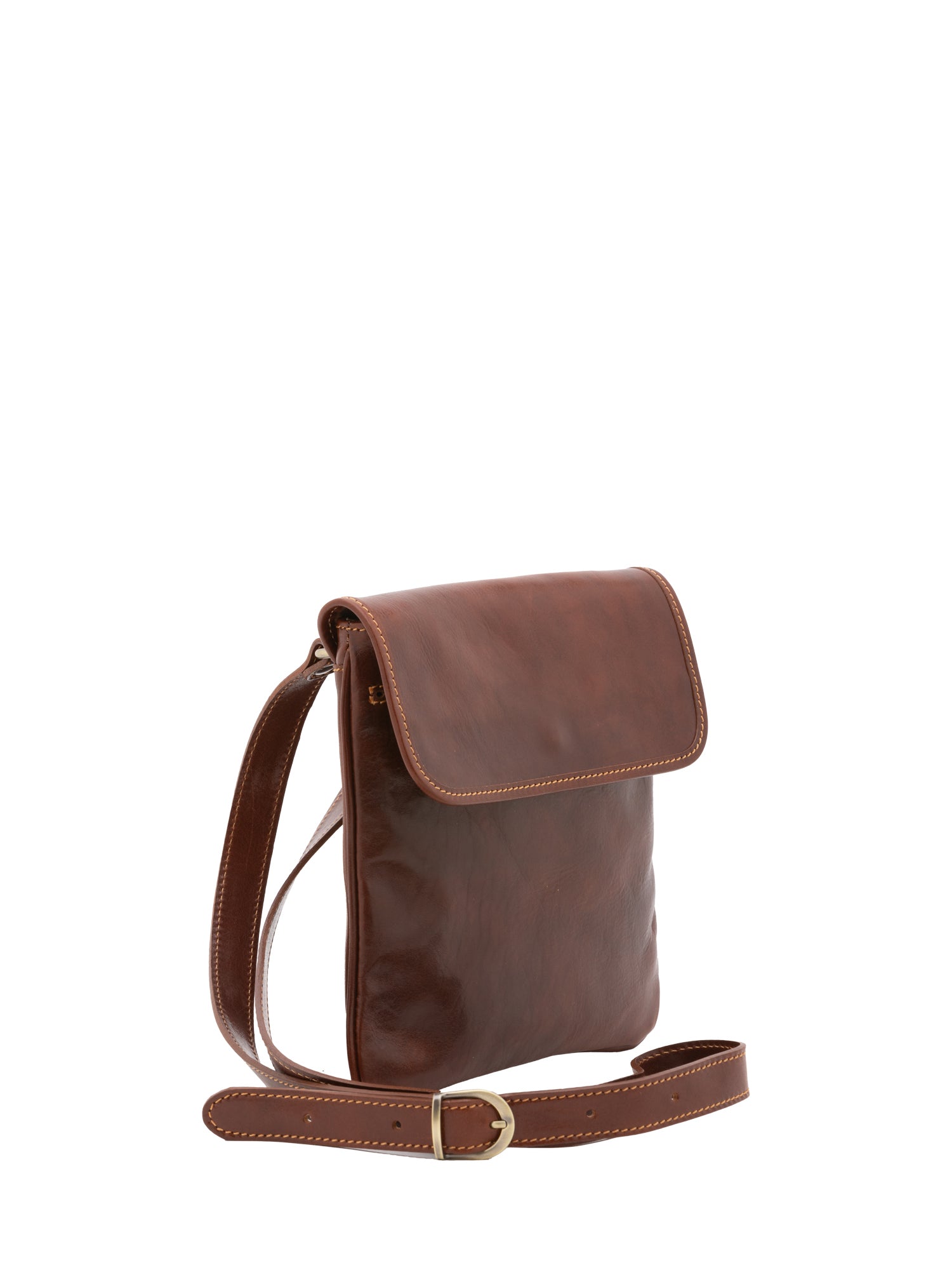 Crossbody bag I Fratelli Men Genuine leather -Nero Marrone