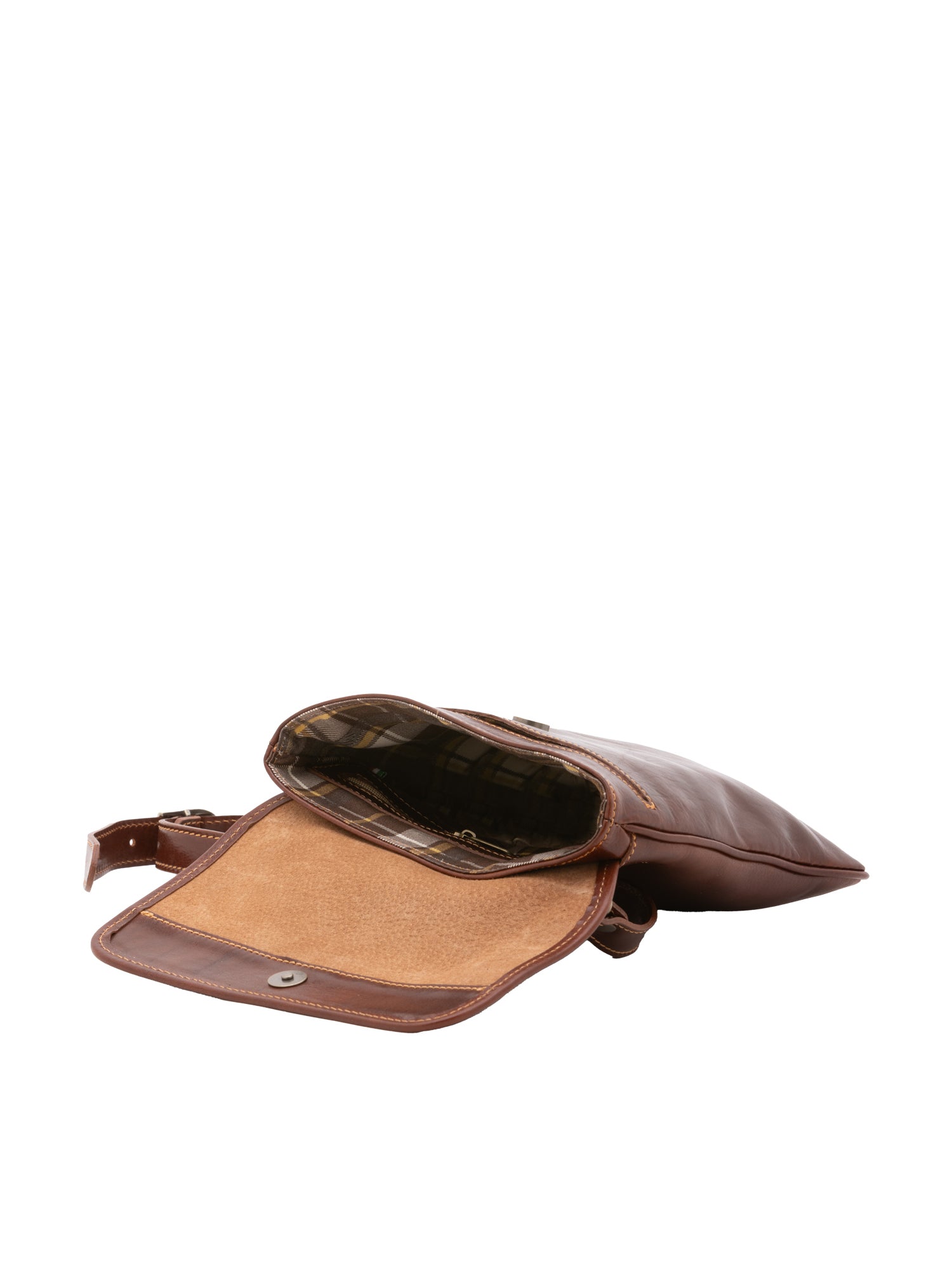 Crossbody bag I Fratelli Men Genuine leather -Nero Marrone