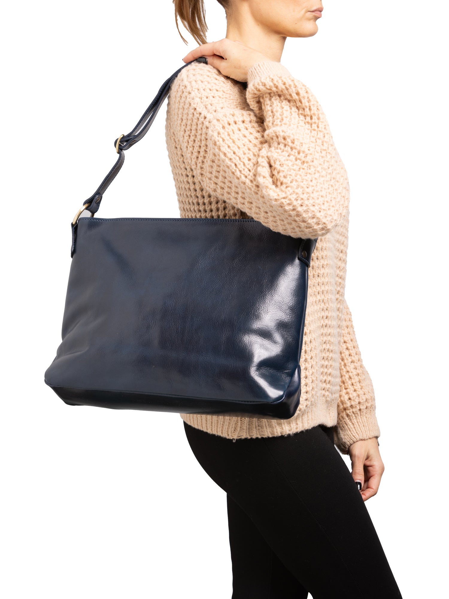 Shoulder Bag I Fratelli Women Genuine leather -Cognac Blu