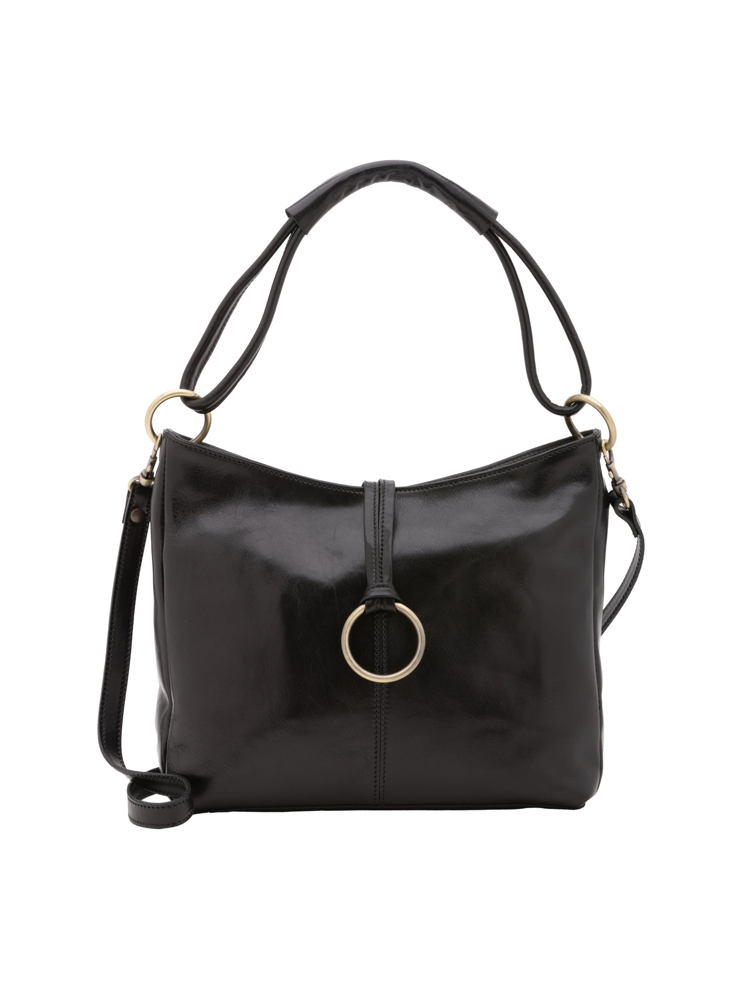 Shoulder Bag I Fratelli Women Genuine leather -Cognac Nero
