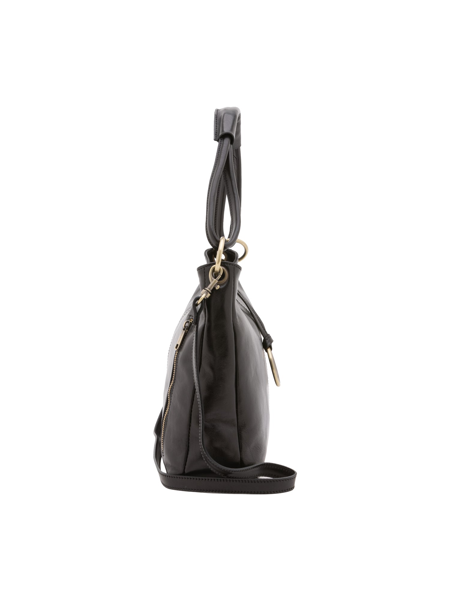 Shoulder Bag I Fratelli Women Genuine leather -Cognac Nero