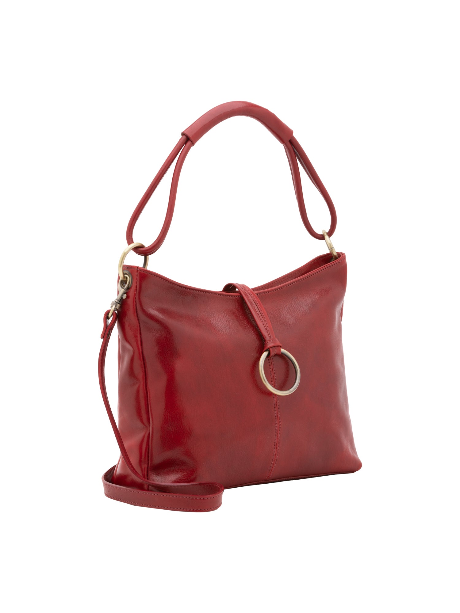 Shoulder Bag I Fratelli Women Genuine leather -Cognac Rosso