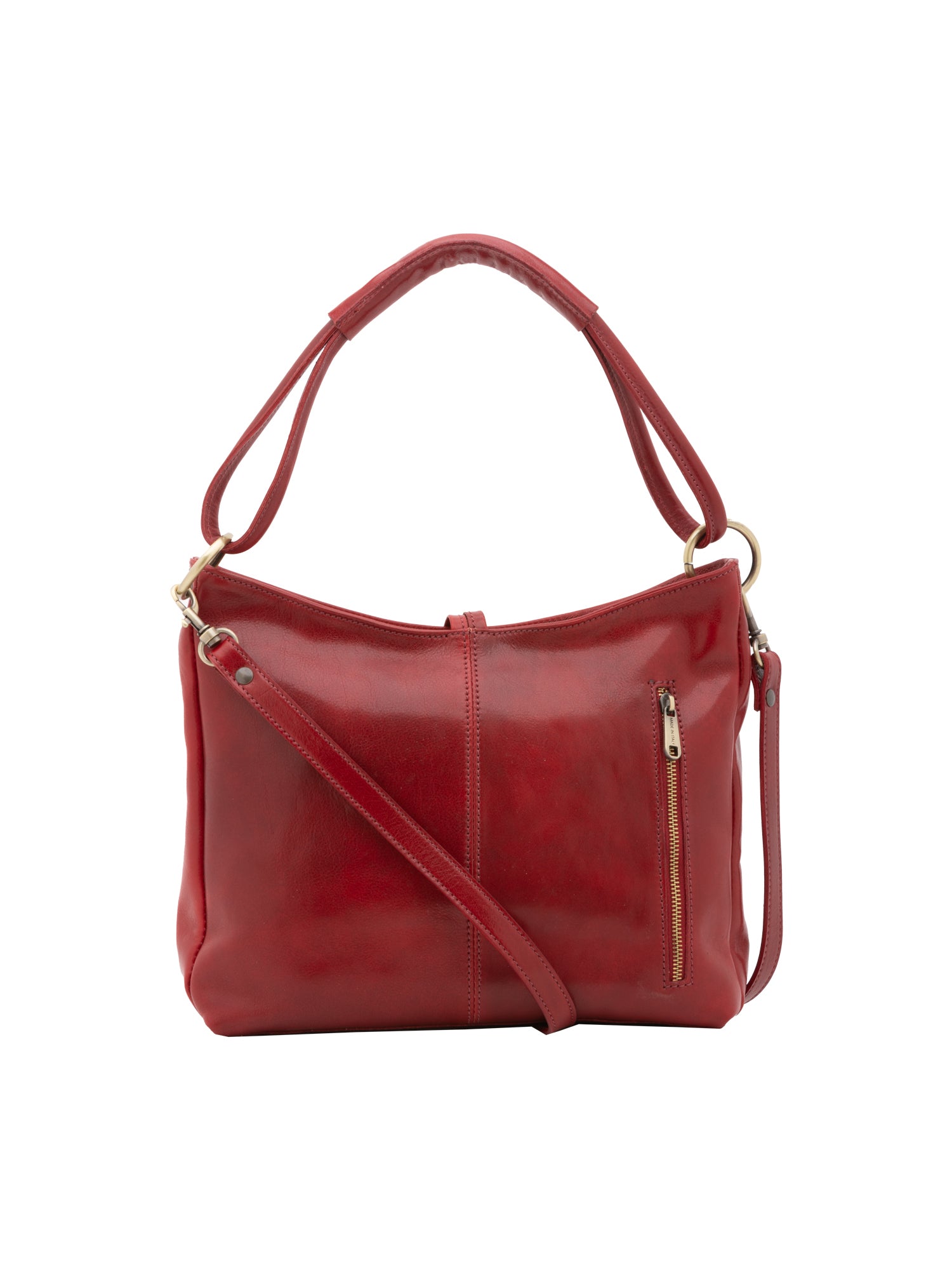 Shoulder Bag I Fratelli Women Genuine leather -Cognac Rosso