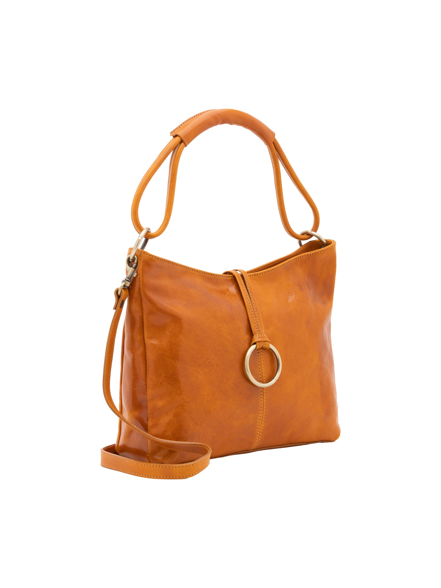 Shoulder Bag I Fratelli Women Genuine leather -Cognac Senape