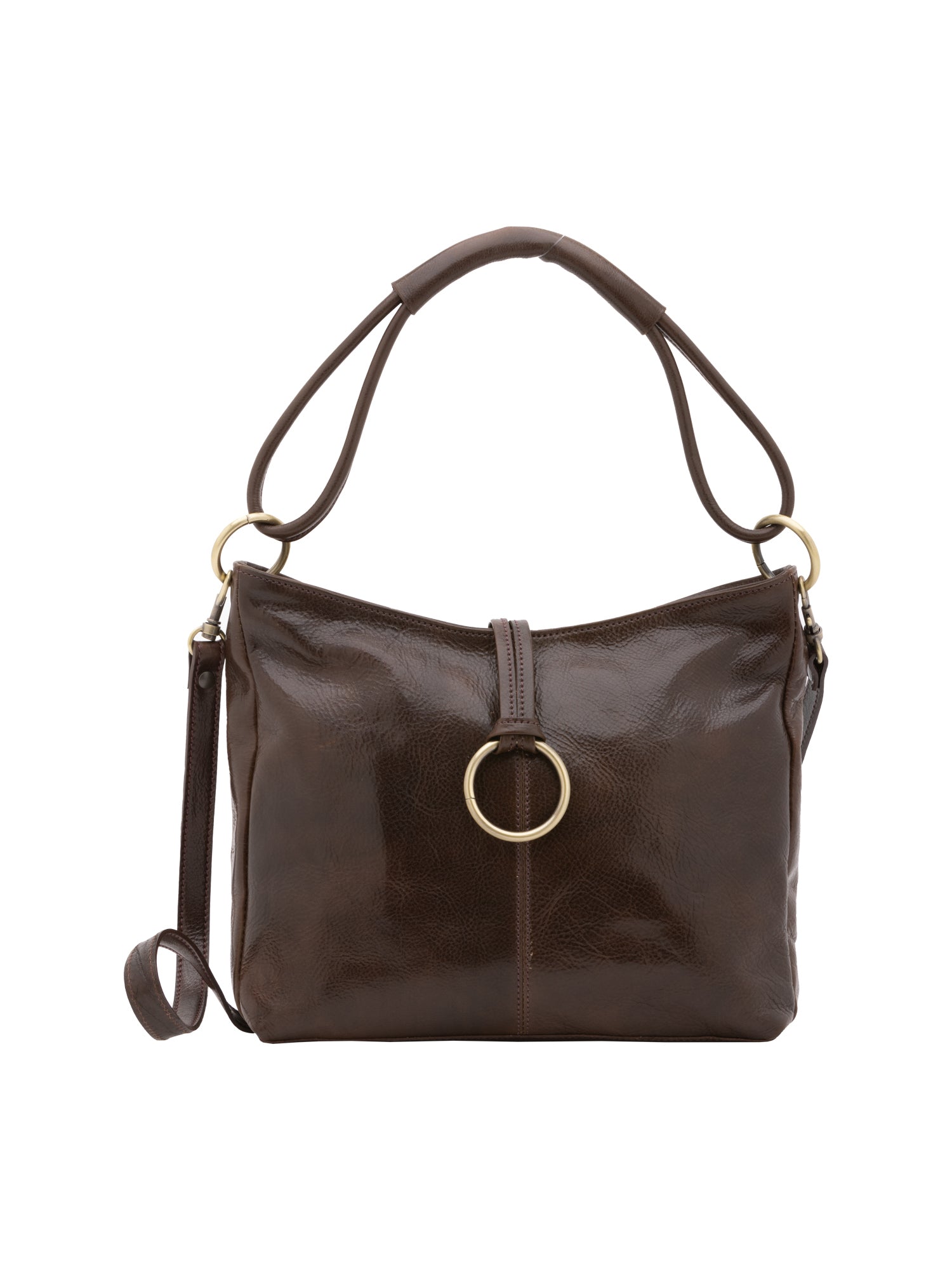 Shoulder Bag I Fratelli Women Genuine leather -Cognac Testa di moro
