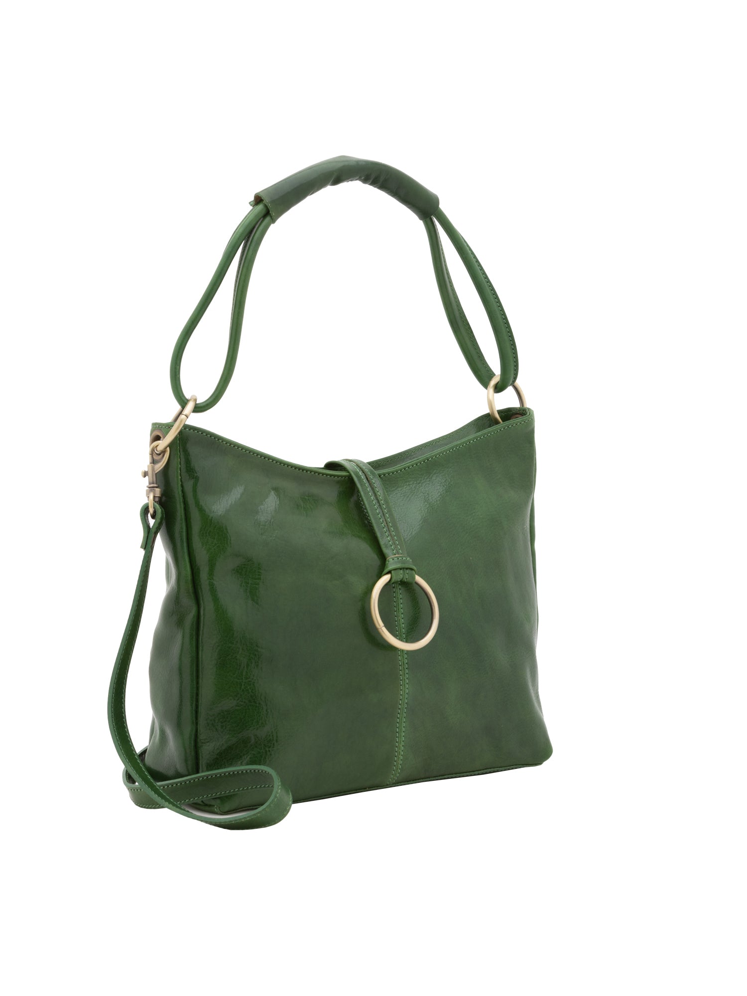 Shoulder Bag I Fratelli Women Genuine leather -Cognac Verde