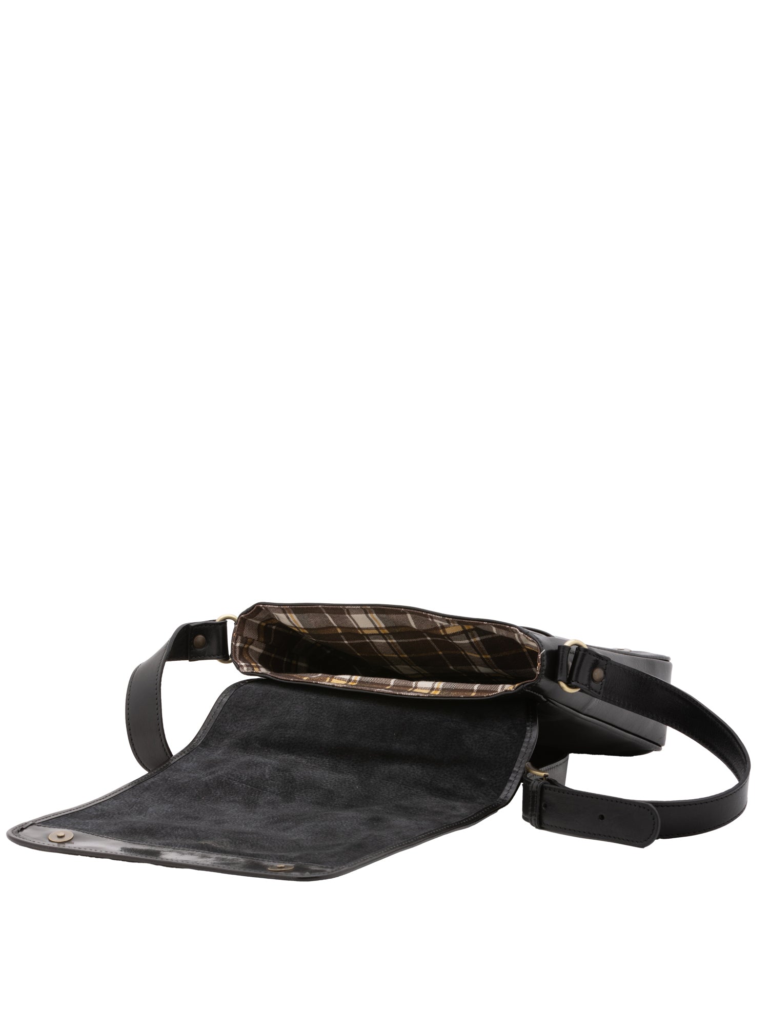 Crossbody bag I Fratelli Men Genuine leather -Cognac Nero
