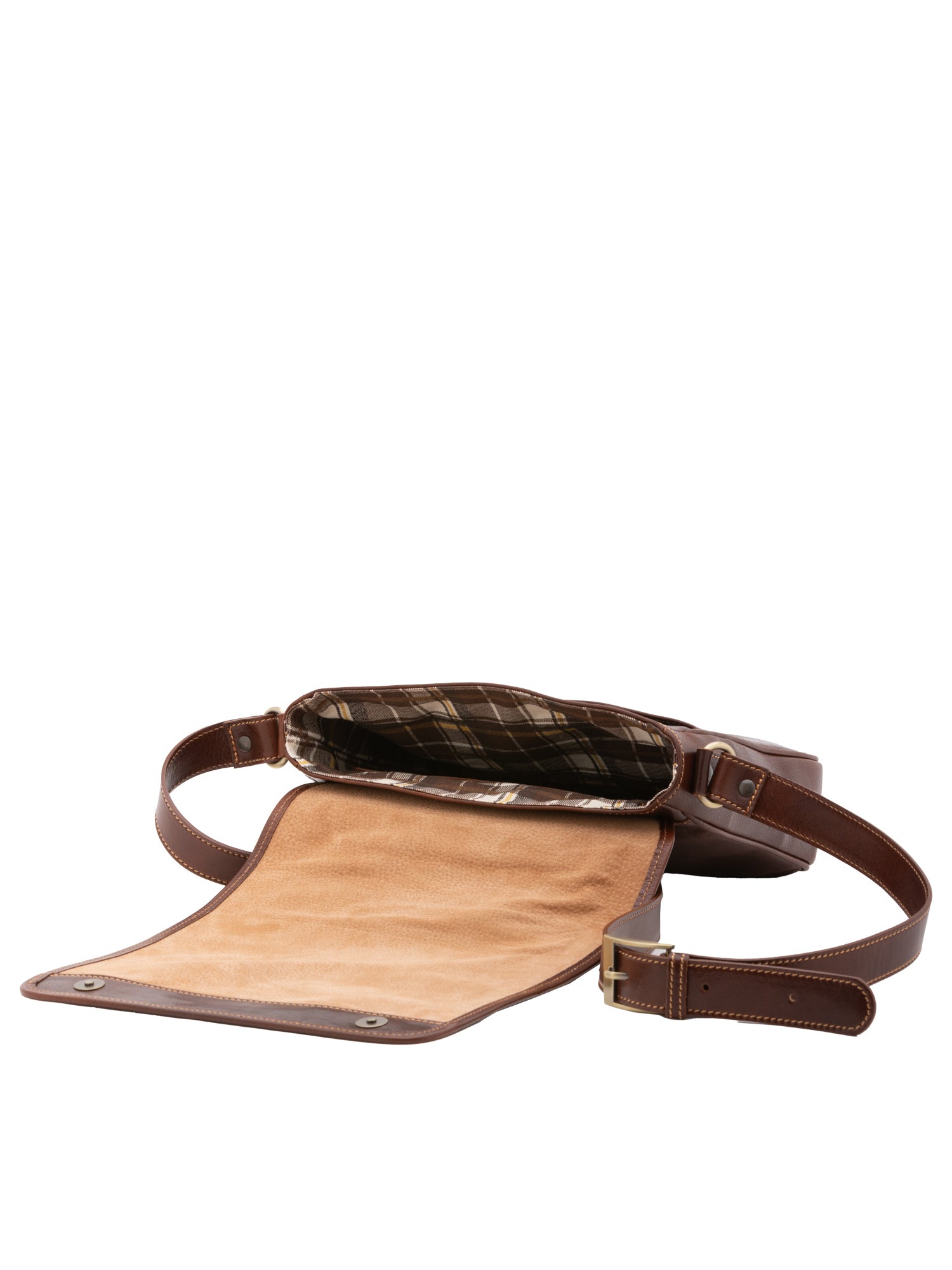 Crossbody bag I Fratelli Men Genuine leather -Cognac Testa di moro