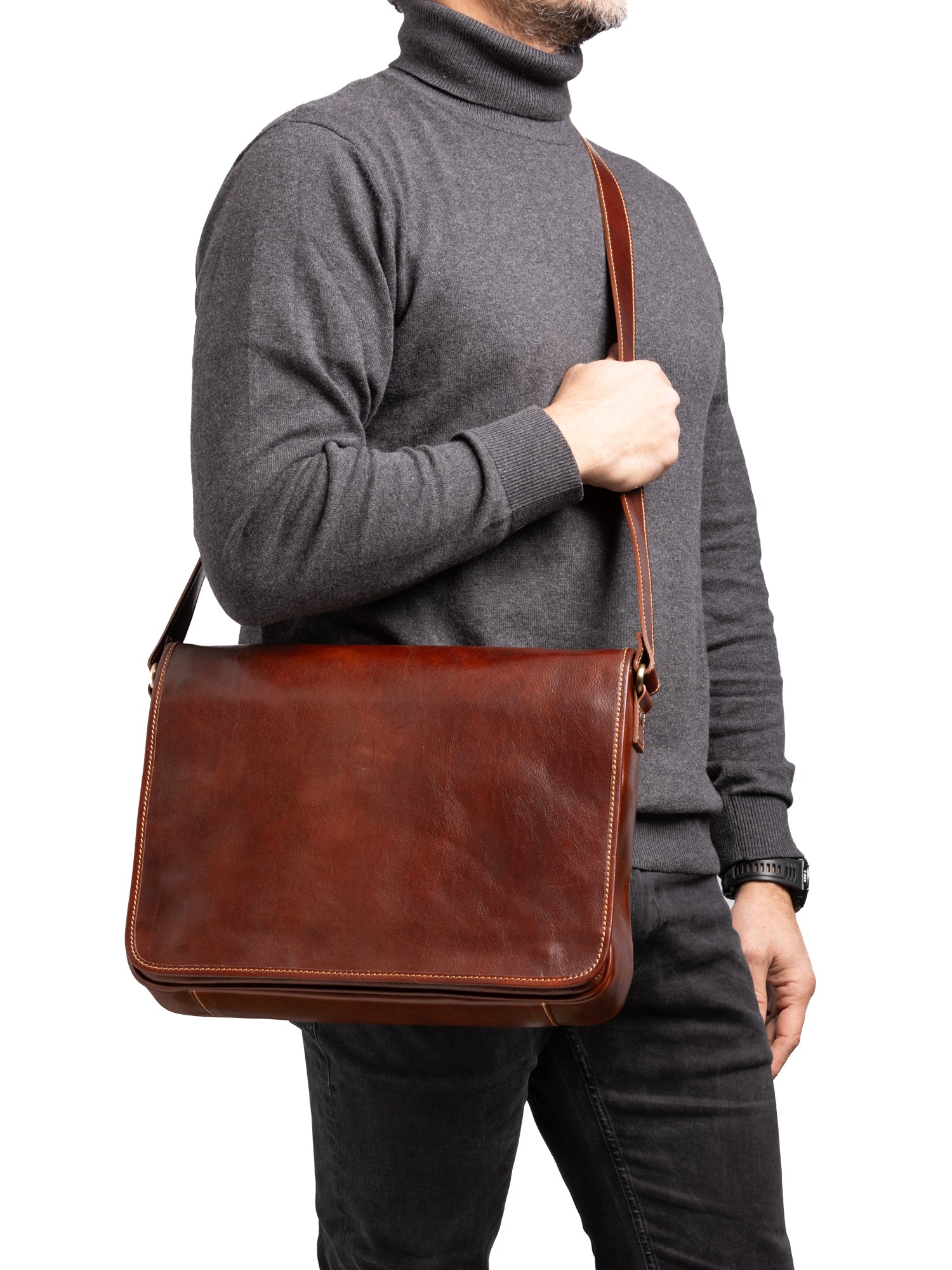 Crossbody bag I Fratelli Men Genuine leather -Tmoro Marrone