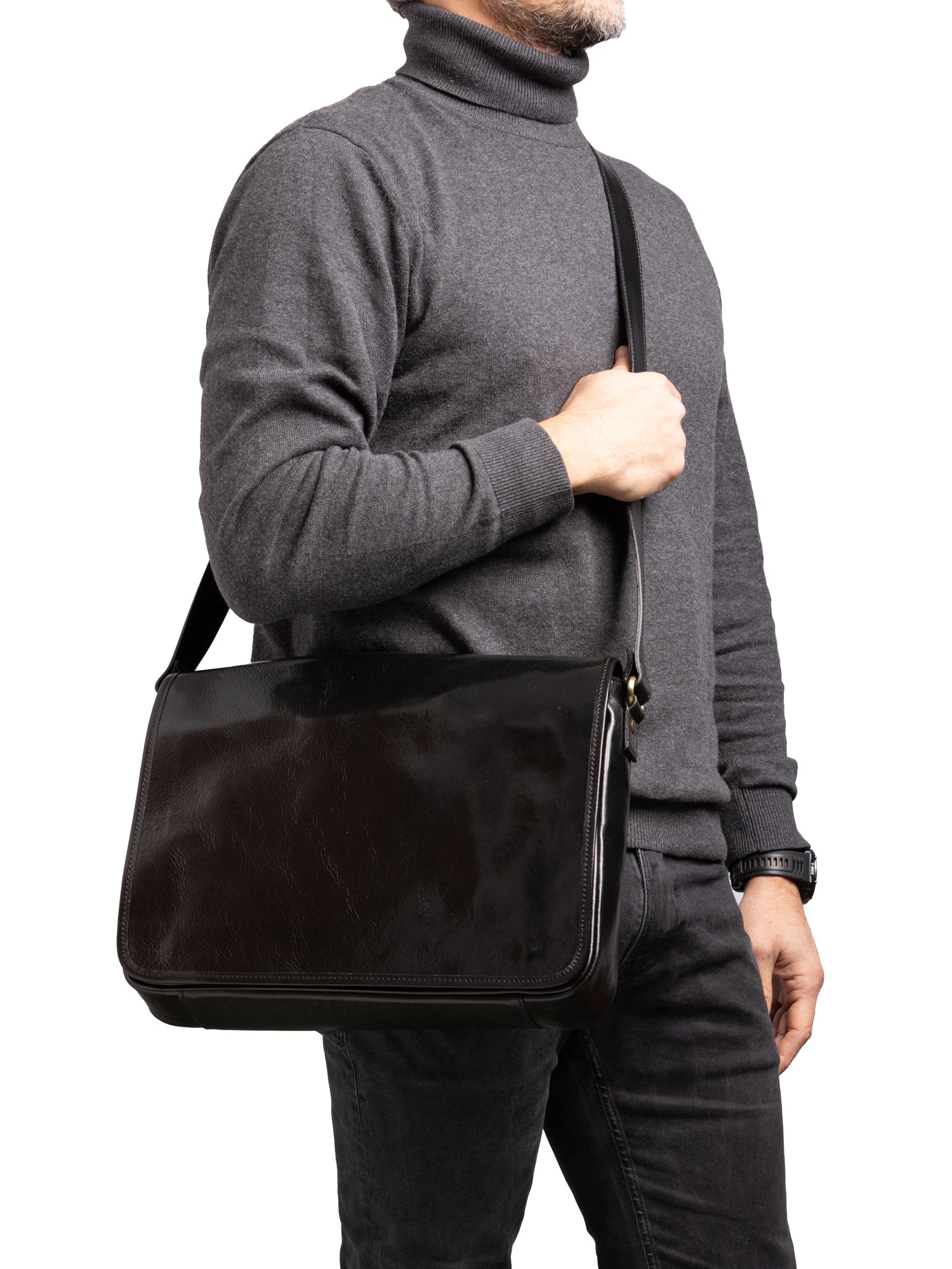 Crossbody bag I Fratelli Men Genuine leather -Tmoro Nero
