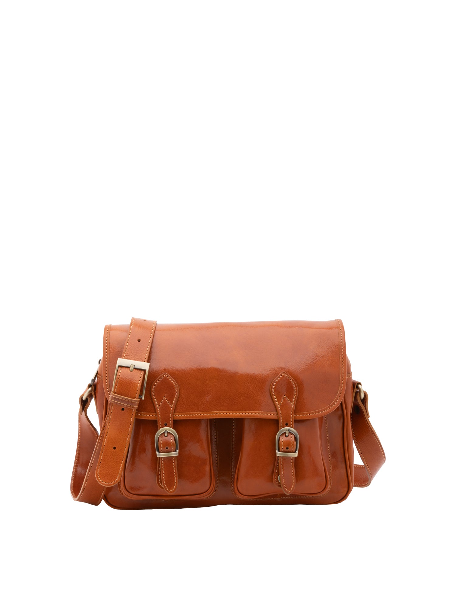 Crossbody bag I Fratelli Women Genuine leather -Tmoro Cognac