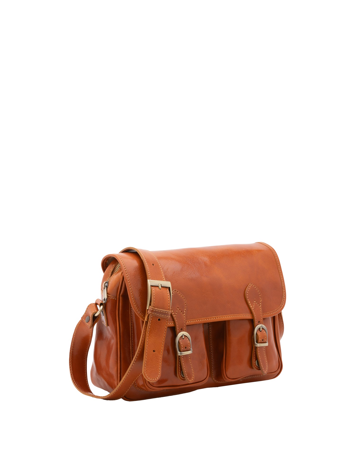 Crossbody bag I Fratelli Women Genuine leather -Tmoro Cognac