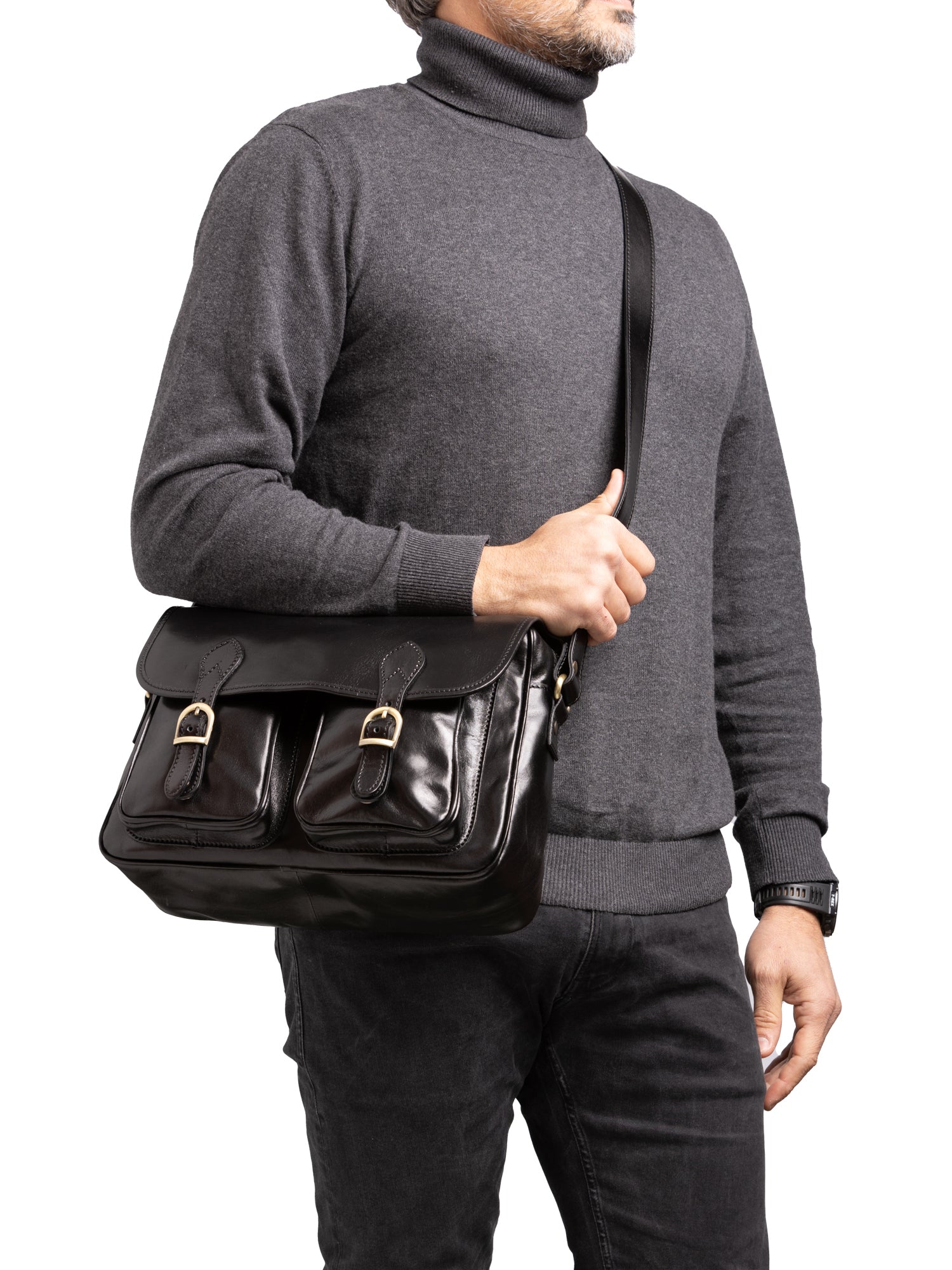 Crossbody bag I Fratelli Women Genuine leather -Tmoro Nero