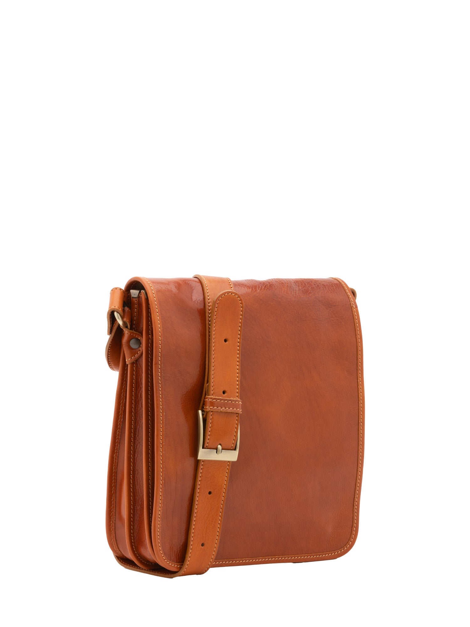 Crossbody bag I Fratelli Men Genuine leather -Marrone Cognac