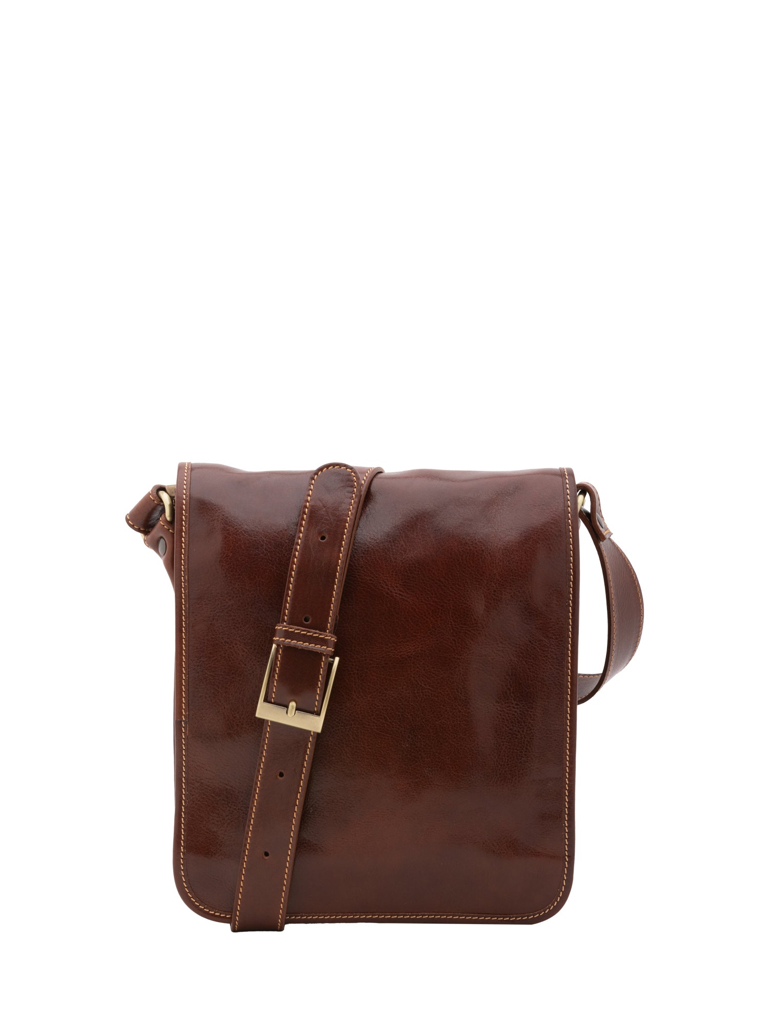 Crossbody bag I Fratelli Men Genuine leather -Marrone Marrone