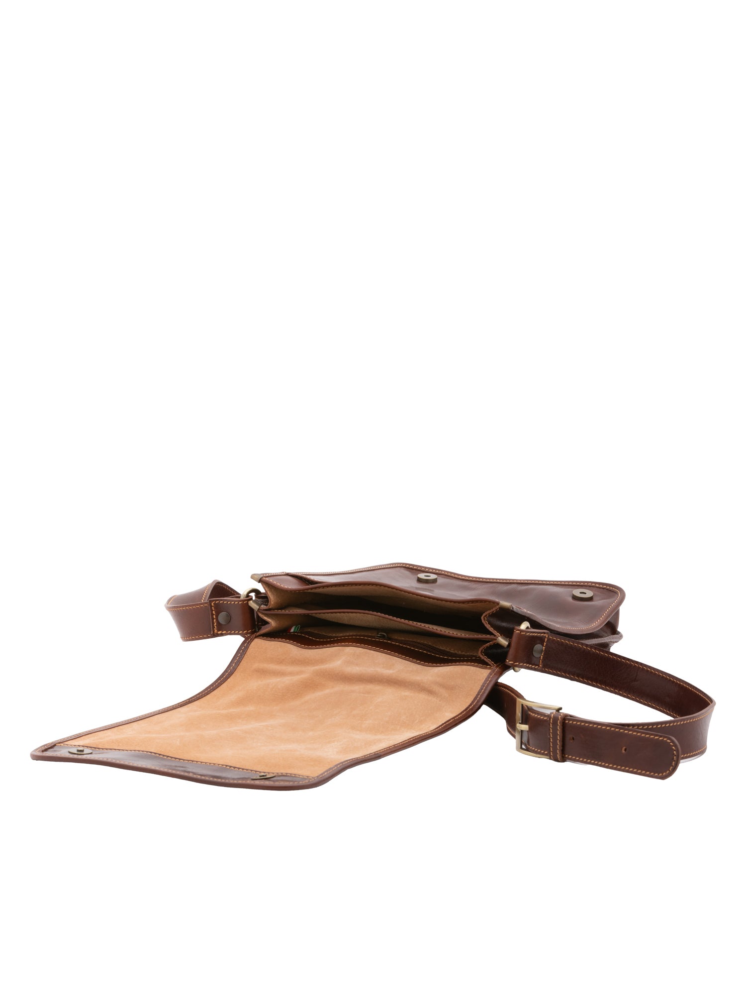 Crossbody bag I Fratelli Men Genuine leather -Marrone Marrone