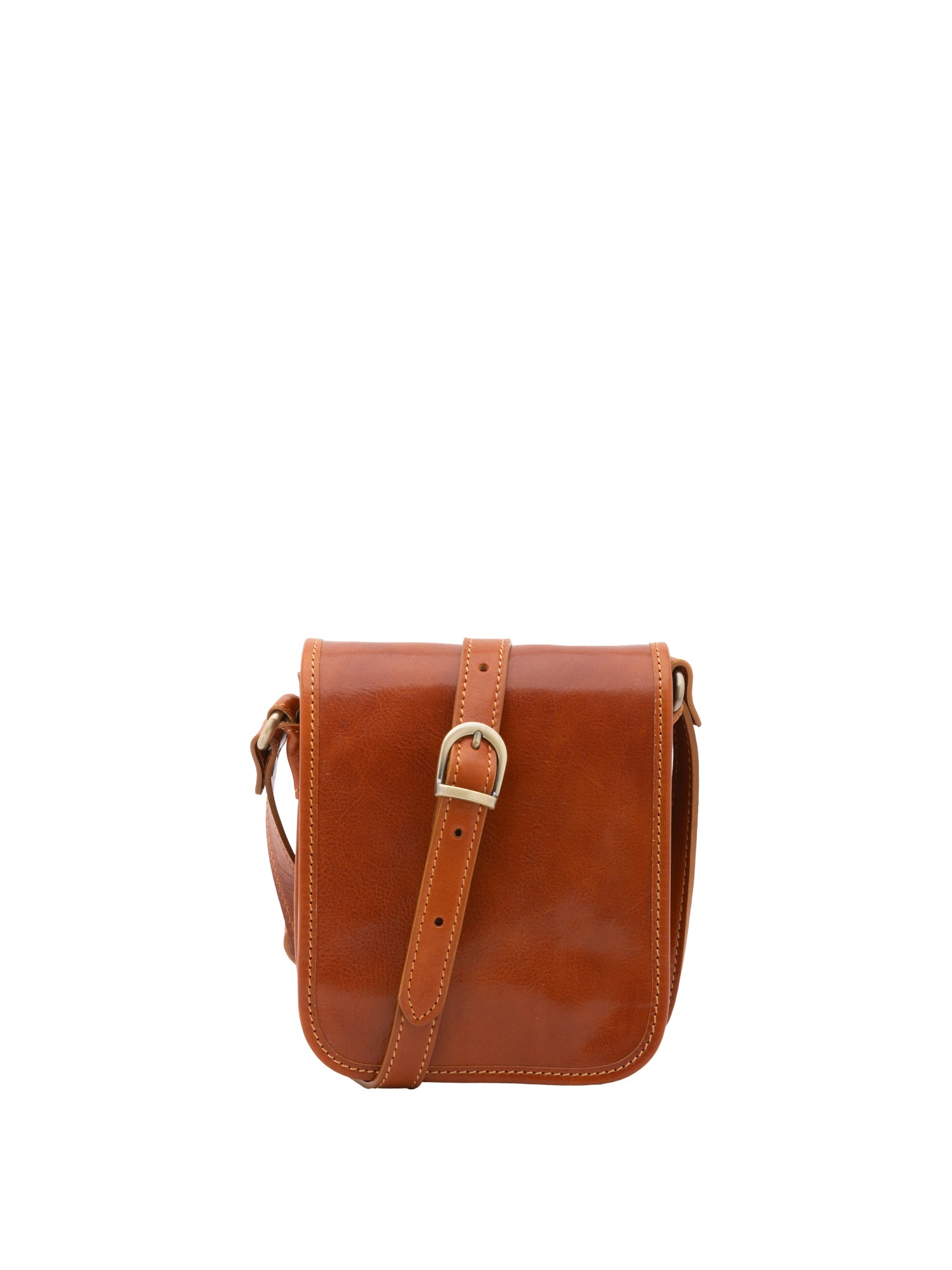 Crossbody bag I Fratelli Men Genuine leather -Senape Cognac