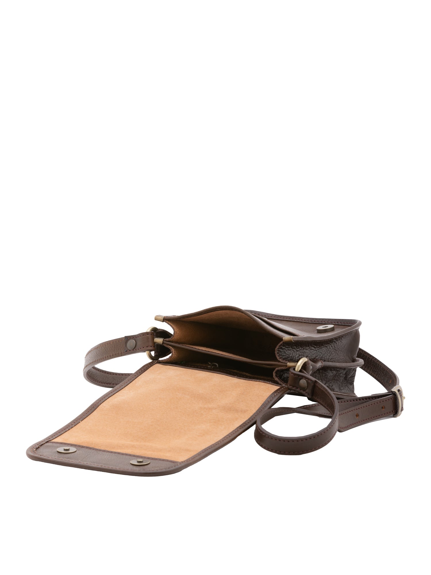 Crossbody bag I Fratelli Men Genuine leather -Senape Testa di moro