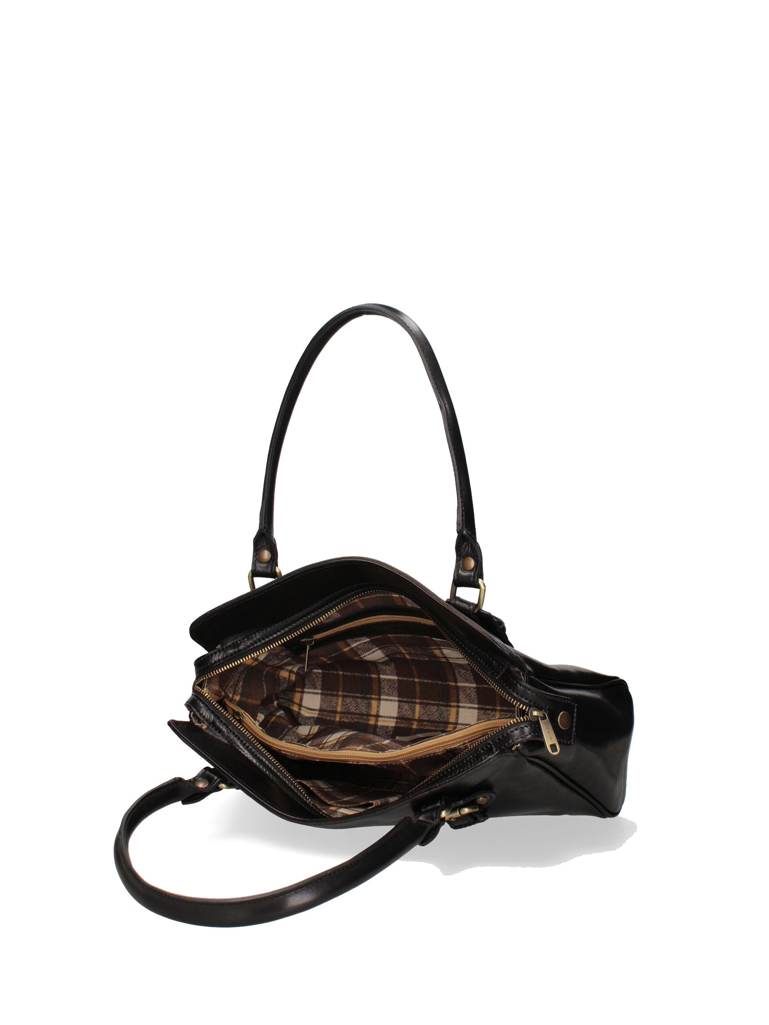 Handbag I Fratelli Women Genuine leather -Marrone Nero