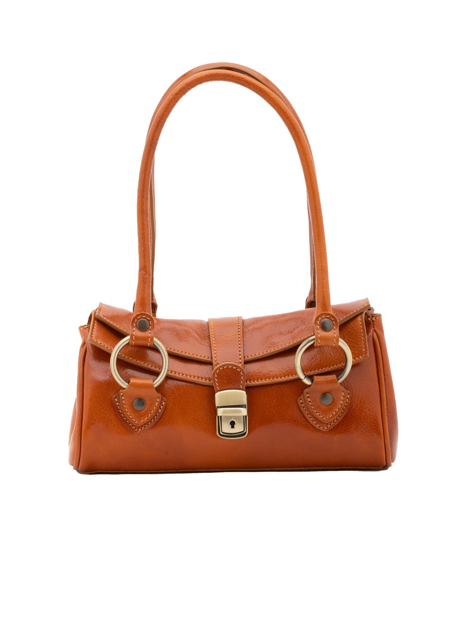Bowler bag I Fratelli Women Genuine leather -Verde Cognac
