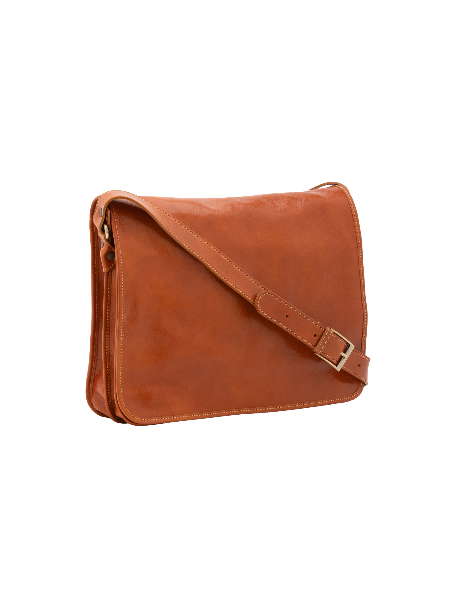 Crossbody bag I Fratelli Men Genuine leather -Marrone Cognac