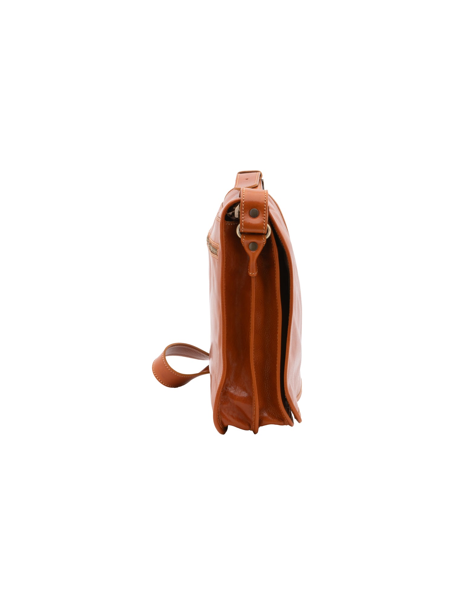 Crossbody bag I Fratelli Men Genuine leather -Marrone Cognac