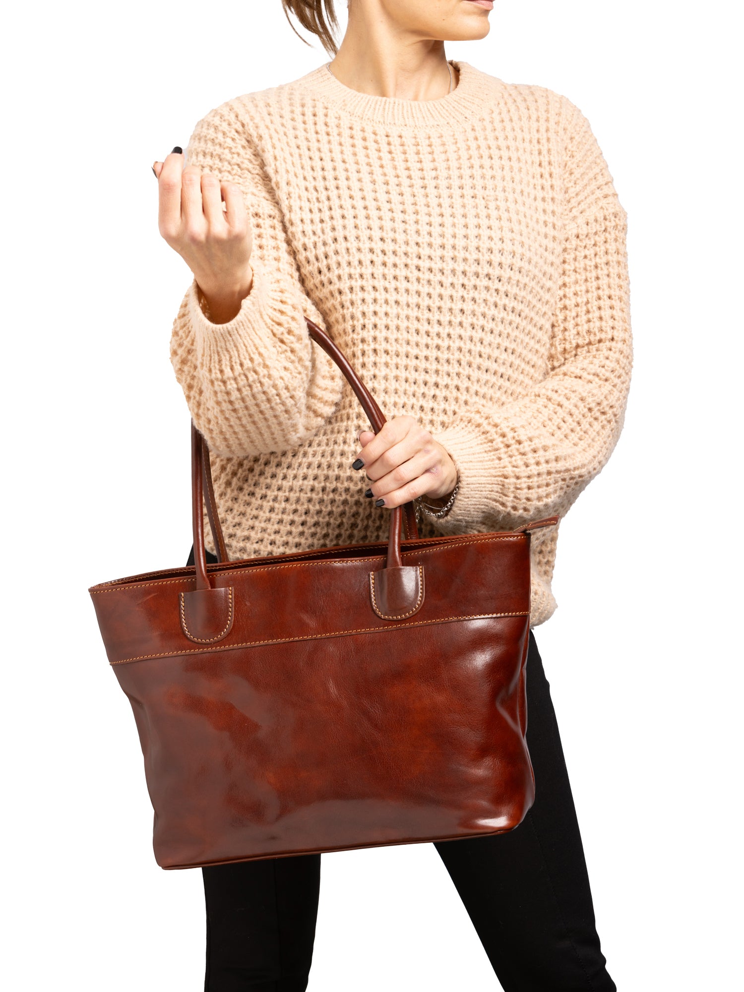 Crossbody bag I Fratelli Men Genuine leather -Rosso Marrone