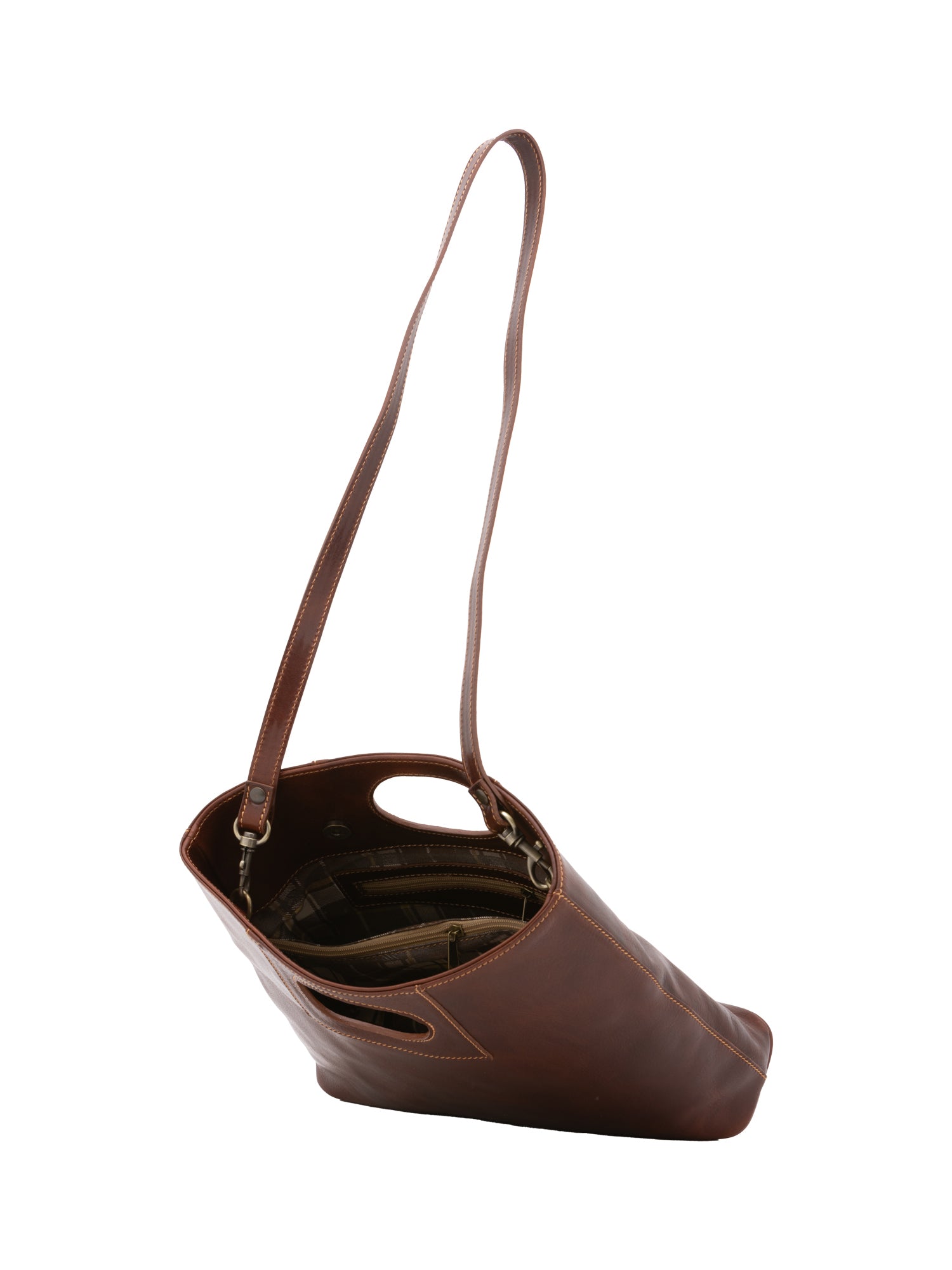 Crossbody bag I Fratelli Women Genuine leather -Blu Marrone