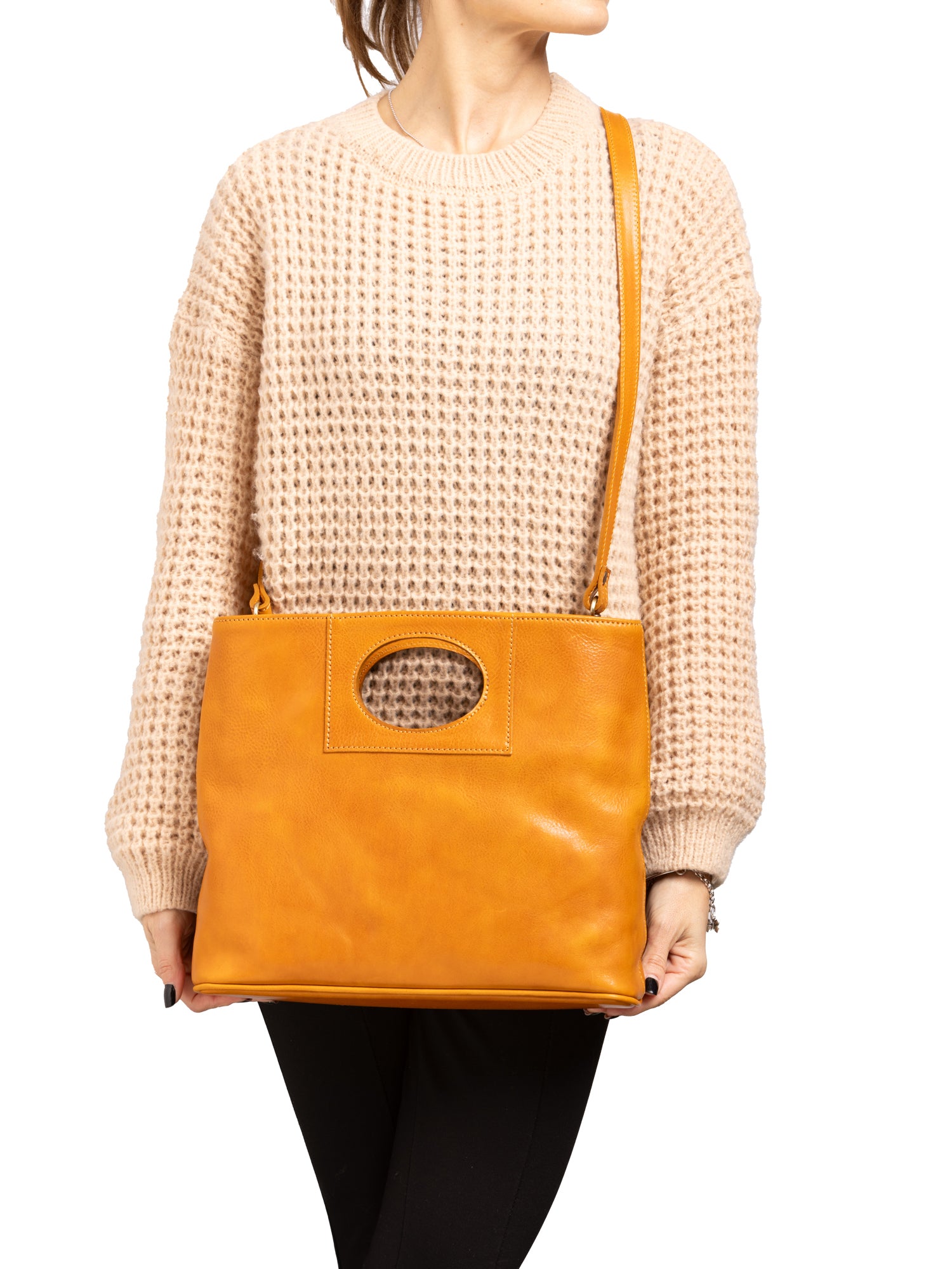 Crossbody bag I Fratelli Women Genuine leather -Blu Senape