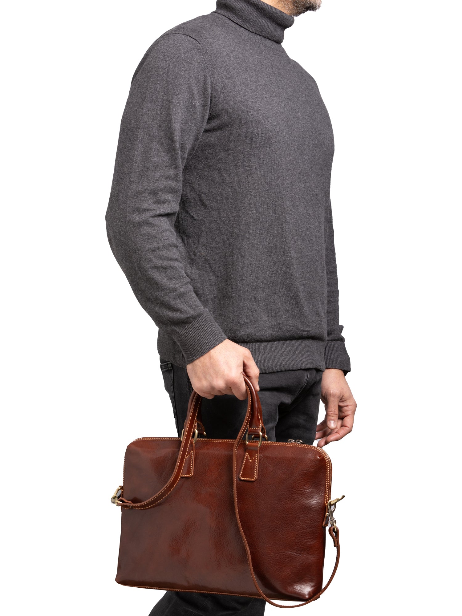 Briefcase I Fratelli Men Genuine leather -Blu Marrone
