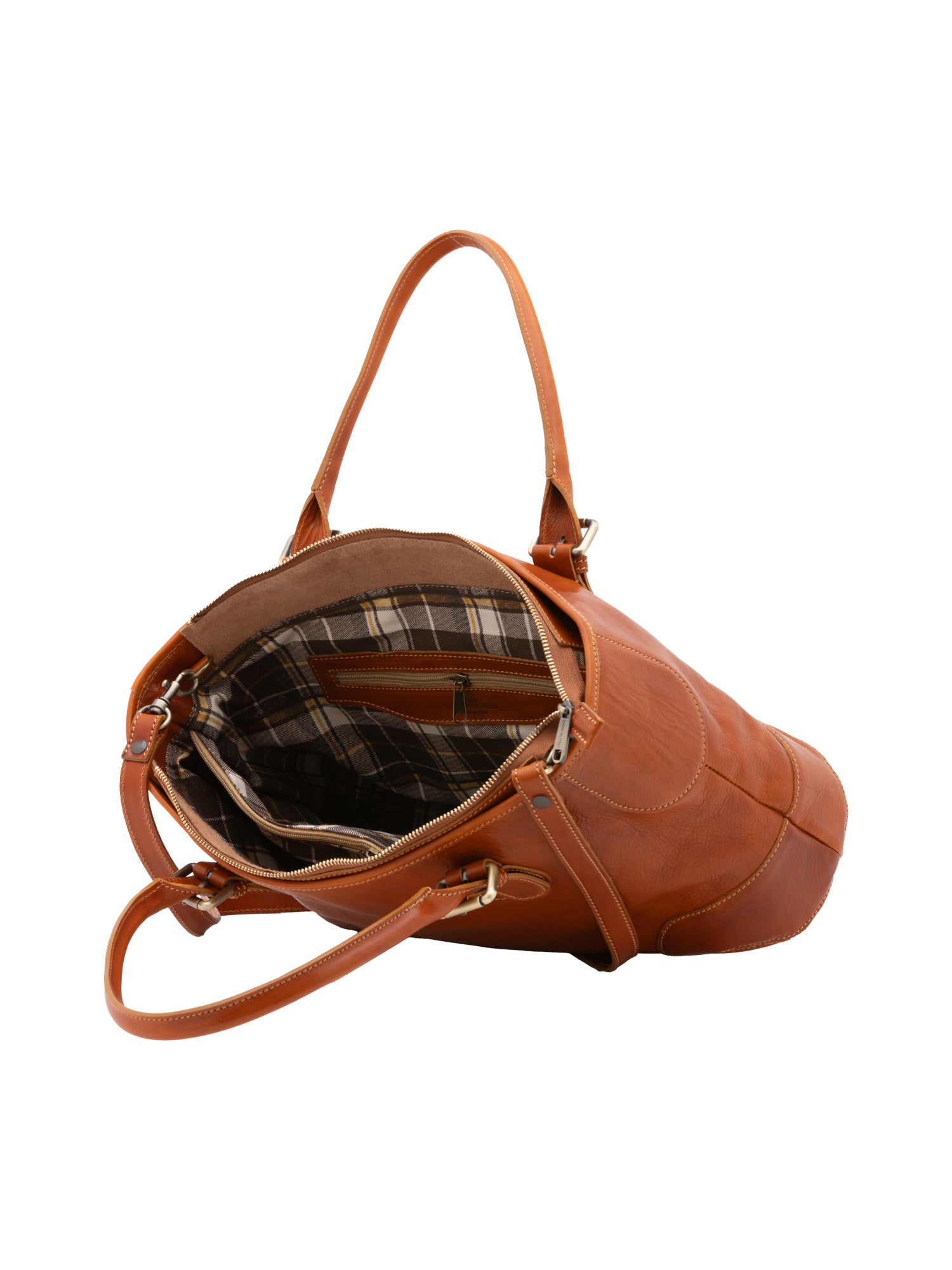 Crossbody bag I Fratelli Women Genuine leather -Tmoro Cognac