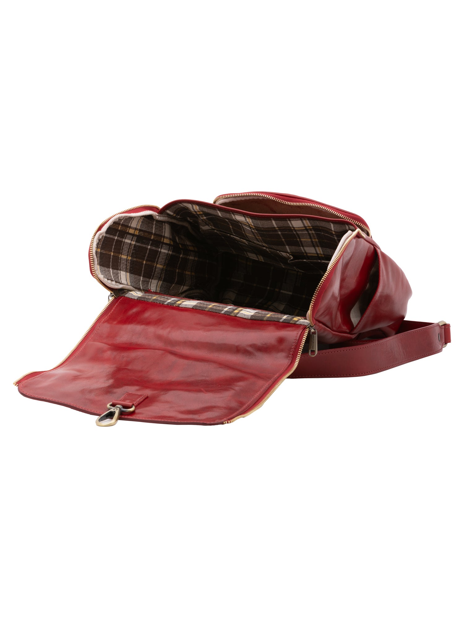 Shoulder Bag I Fratelli Women Genuine leather -Nero Rosso