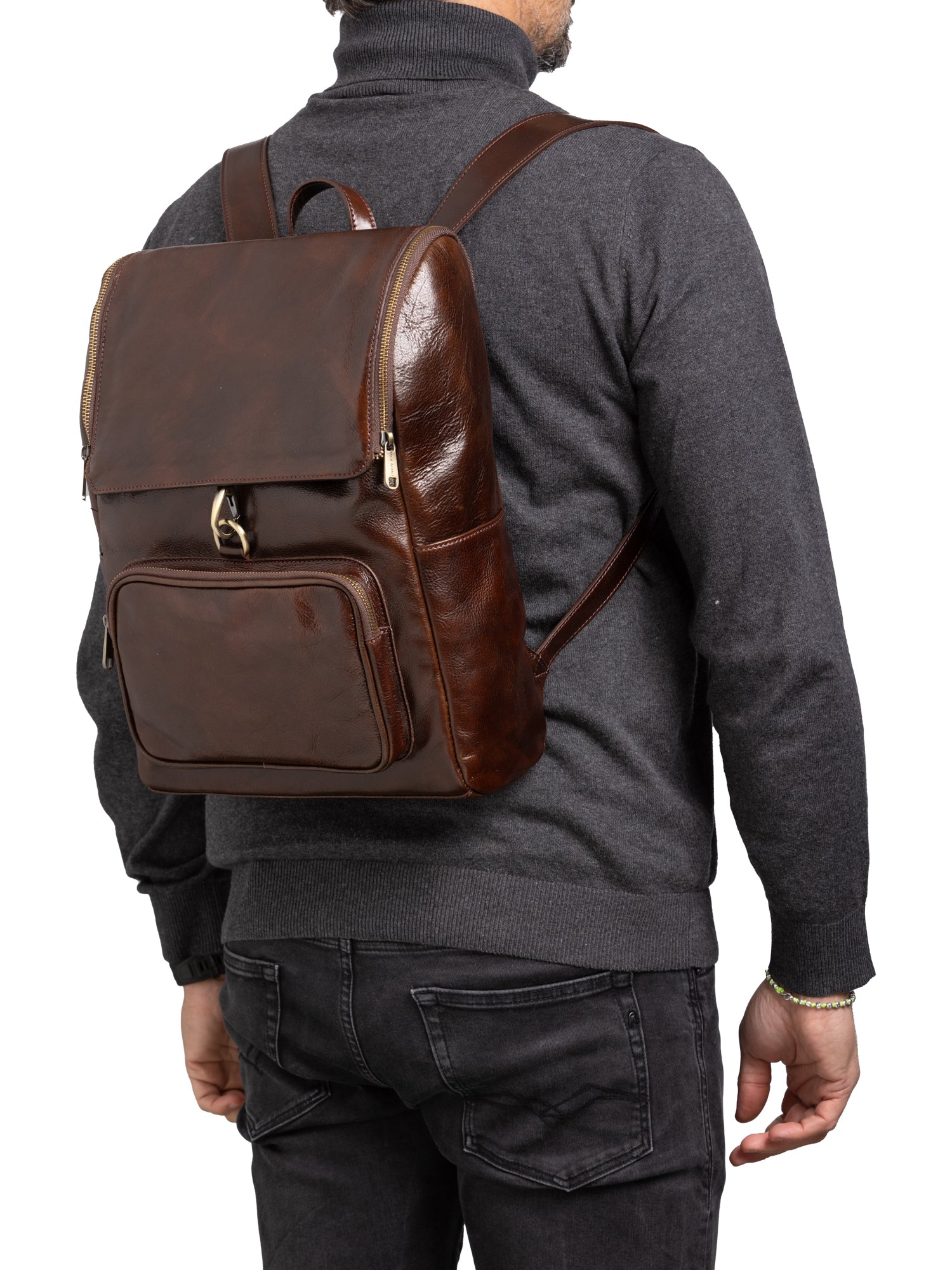 Shoulder Bag I Fratelli Women Genuine leather -Nero Testa di moro