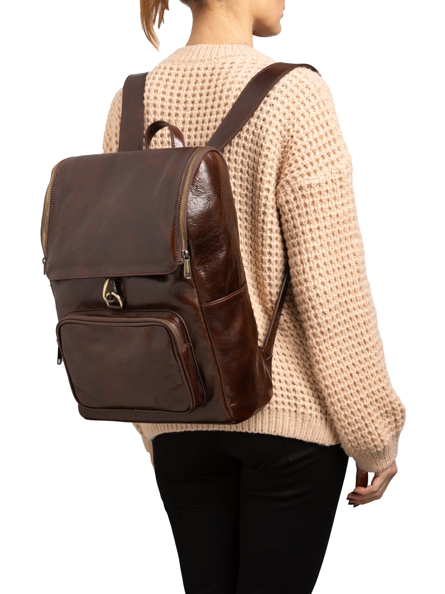 Shoulder Bag I Fratelli Women Genuine leather -Nero Testa di moro