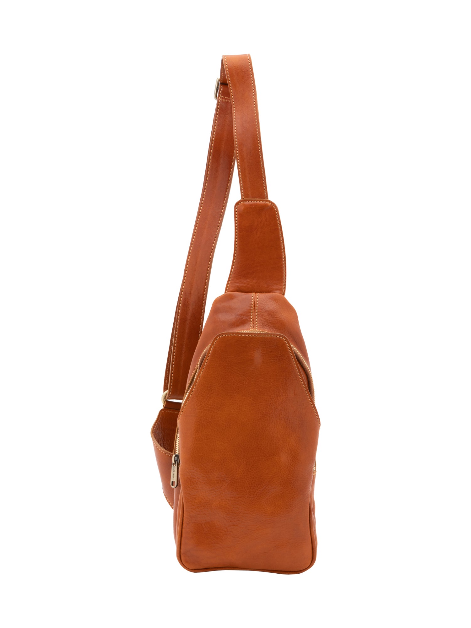 Belt bag I Fratelli Men Genuine leather -Verde Cognac